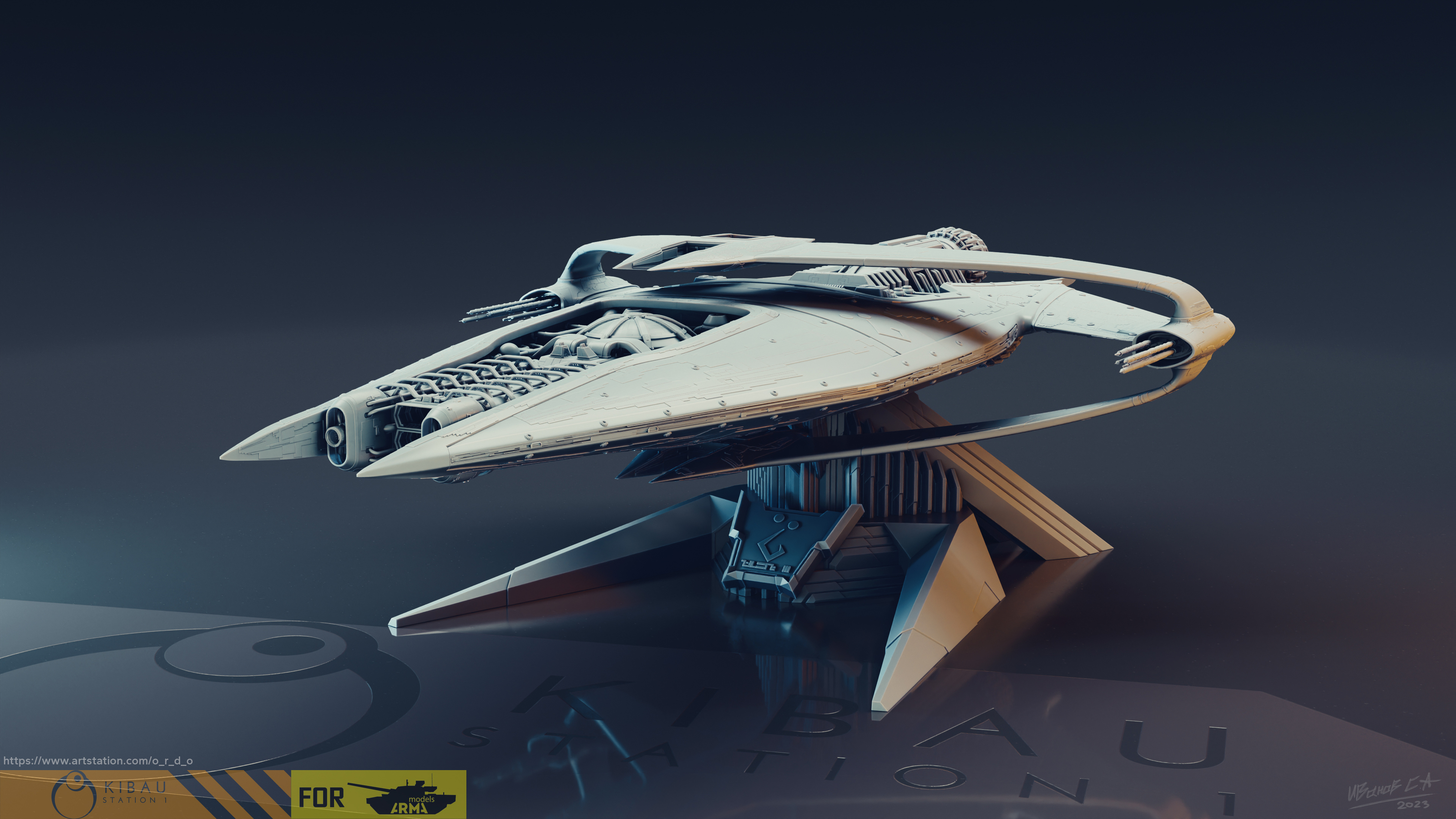Narn`s G'Quan Cruiser (1\4000 3d printable scale model) — Изображение №5 — Иллюстрация, 3D на Dprofile