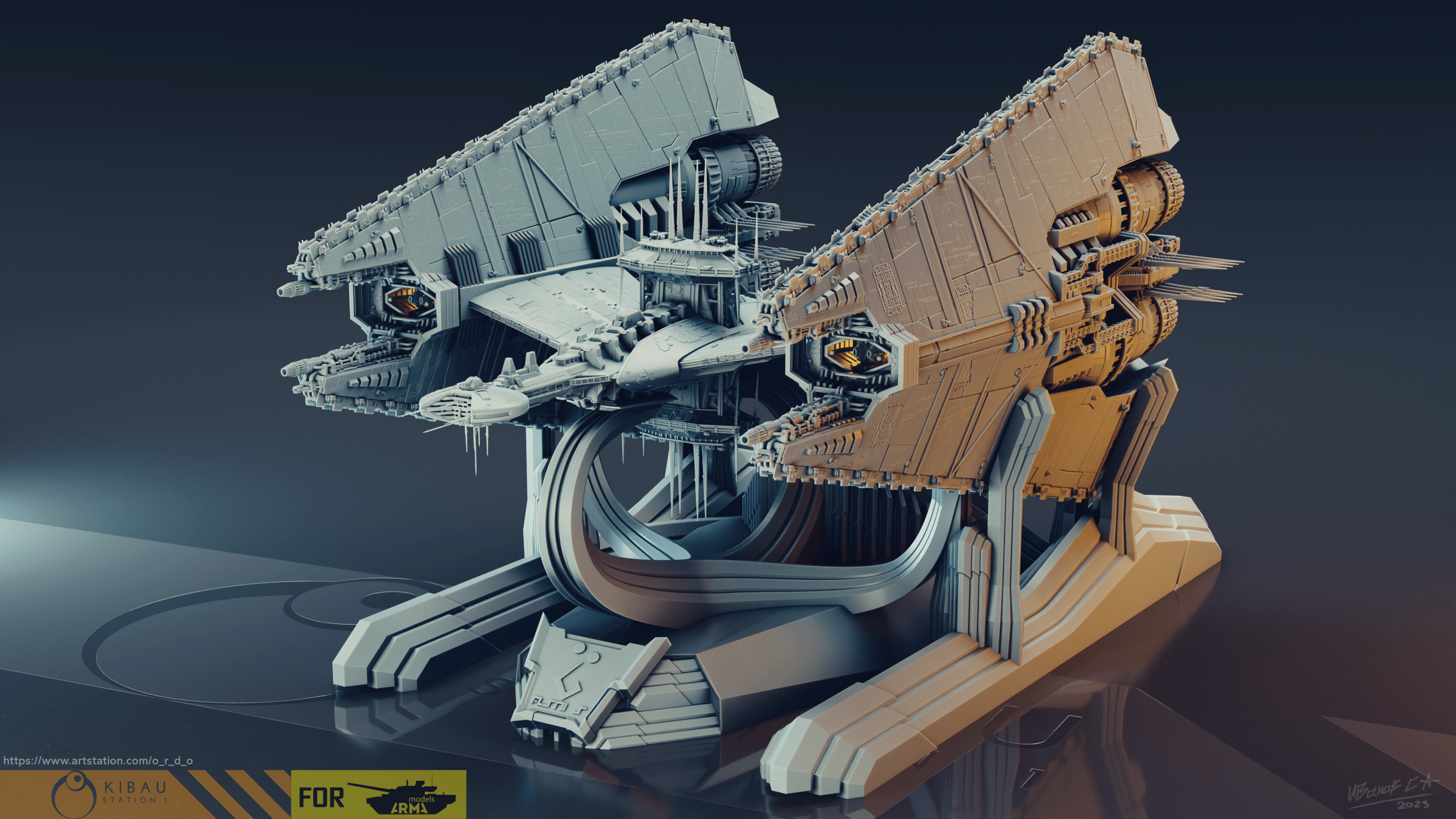 Narn`s T'Loth heavy cruiser (1\4000 3d printable scale model — Изображение №2 — Иллюстрация, 3D на Dprofile