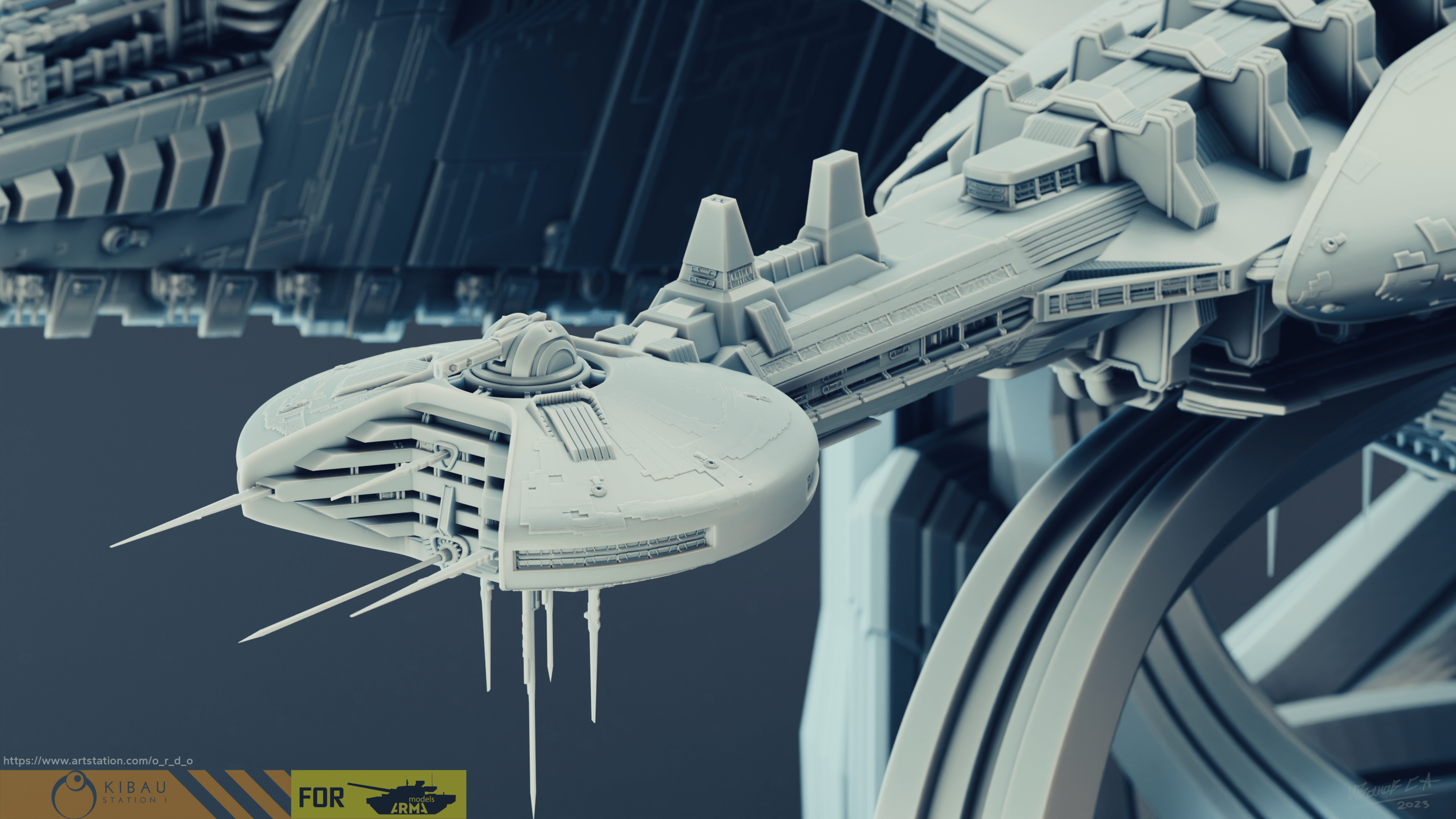 Narn`s T'Loth heavy cruiser (1\4000 3d printable scale model — Изображение №4 — Иллюстрация, 3D на Dprofile