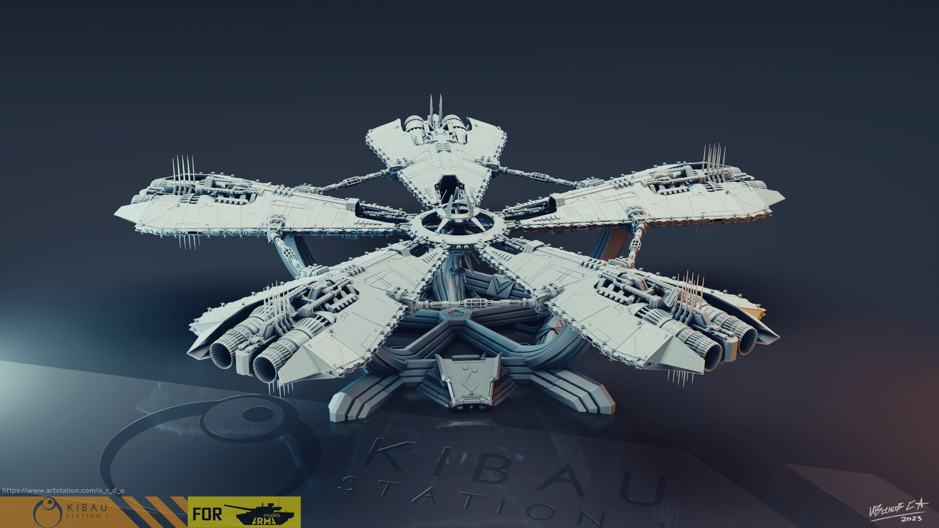 Narn`s orbital base "Quadrant 37" (1\4000 3d printable — Изображение №2 — Иллюстрация, 3D на Dprofile