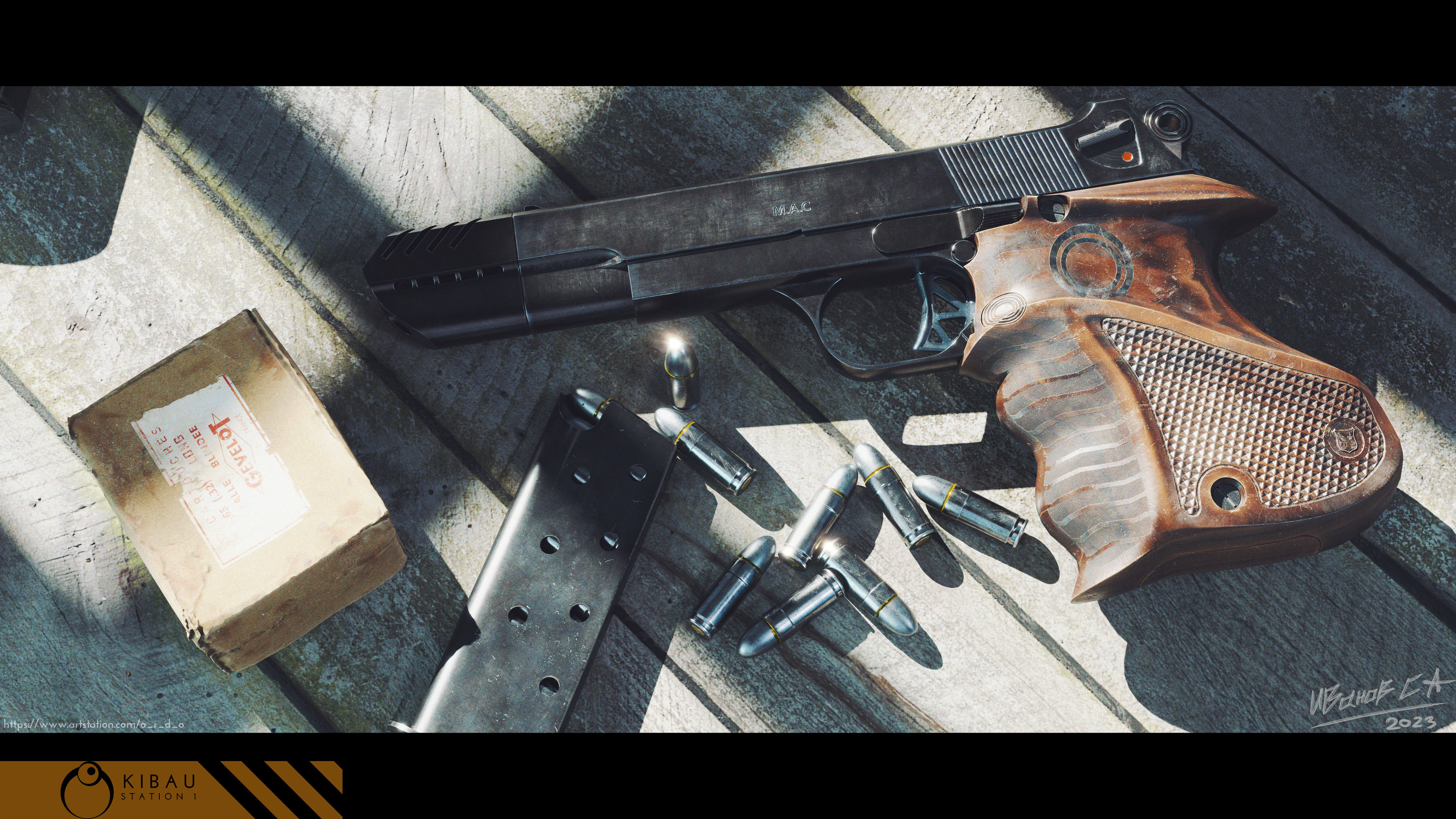 French Pistol MLE 1935S — Изображение №27 — Иллюстрация, 3D на Dprofile