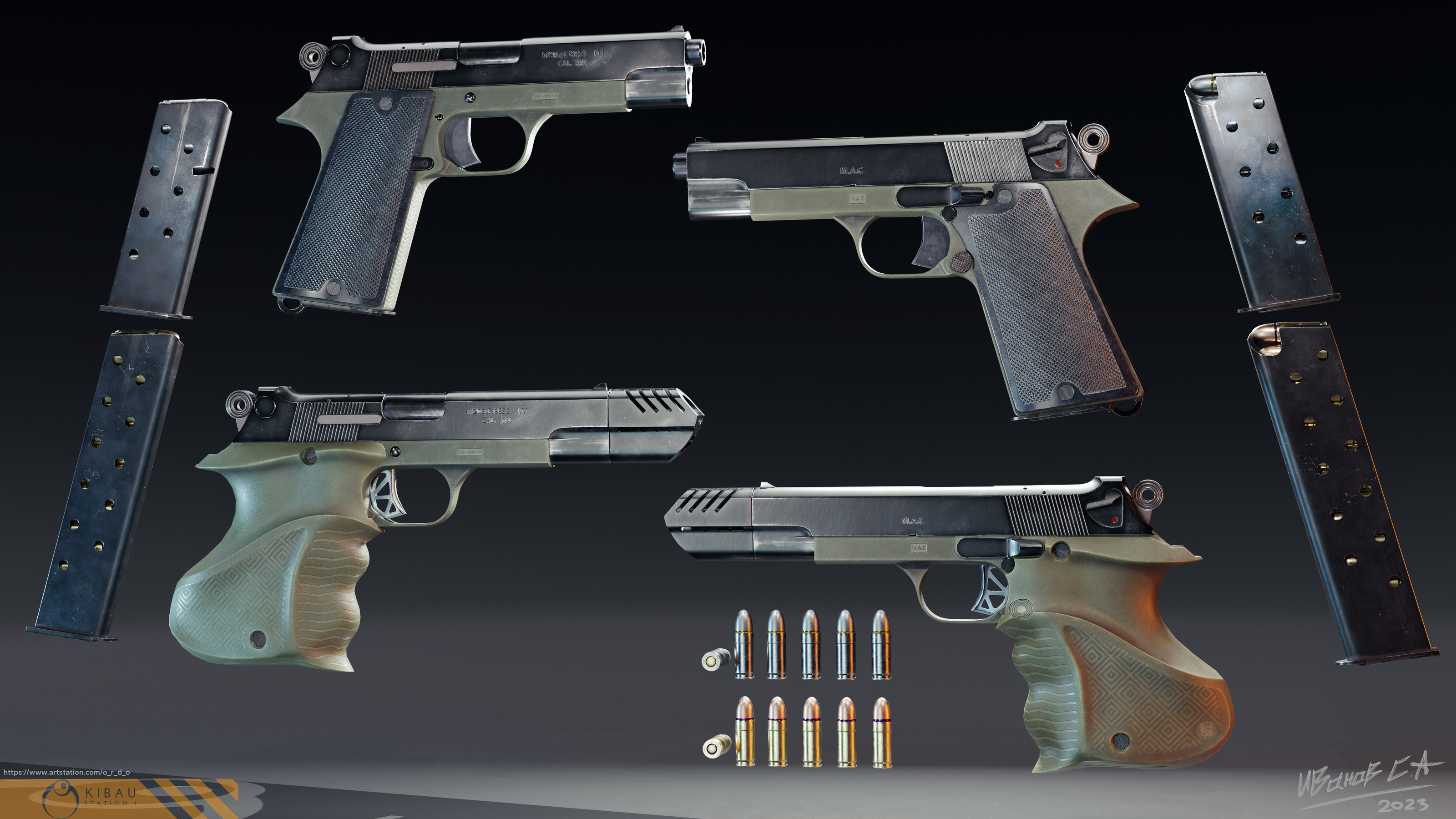 French Pistol MLE 1935S — Изображение №3 — Иллюстрация, 3D на Dprofile