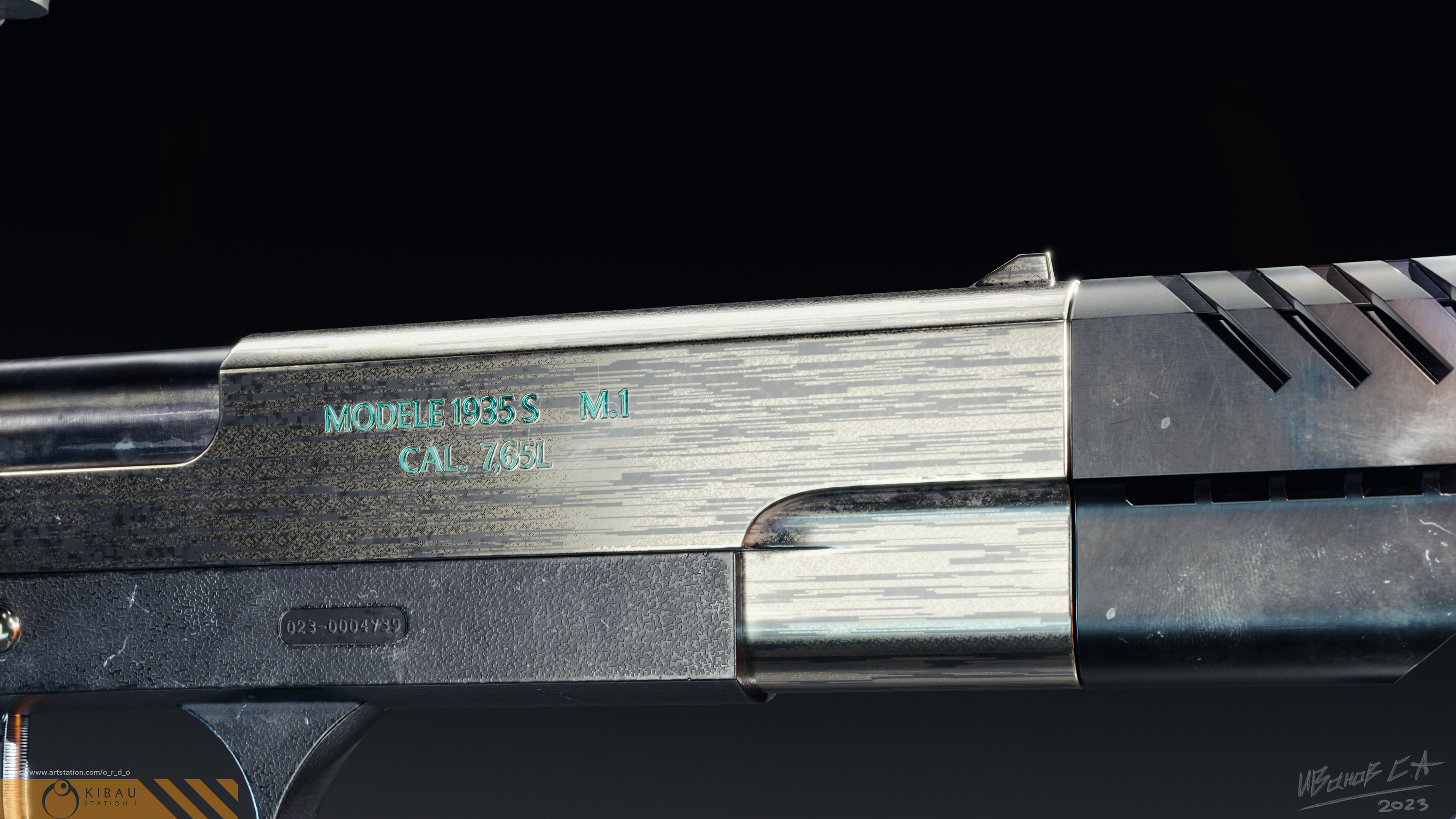 French Pistol MLE 1935S — Изображение №25 — Иллюстрация, 3D на Dprofile