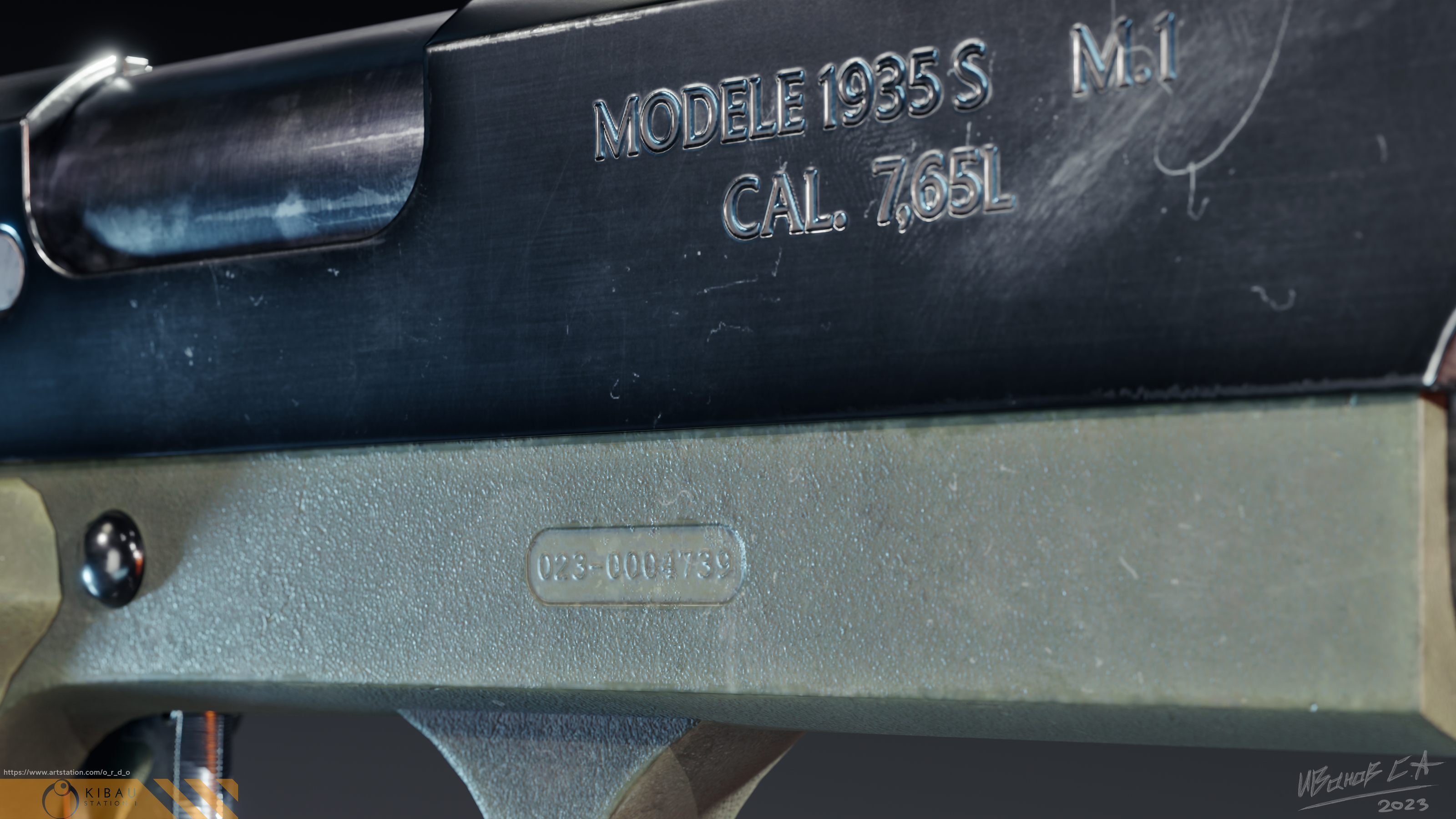French Pistol MLE 1935S — Изображение №24 — Иллюстрация, 3D на Dprofile