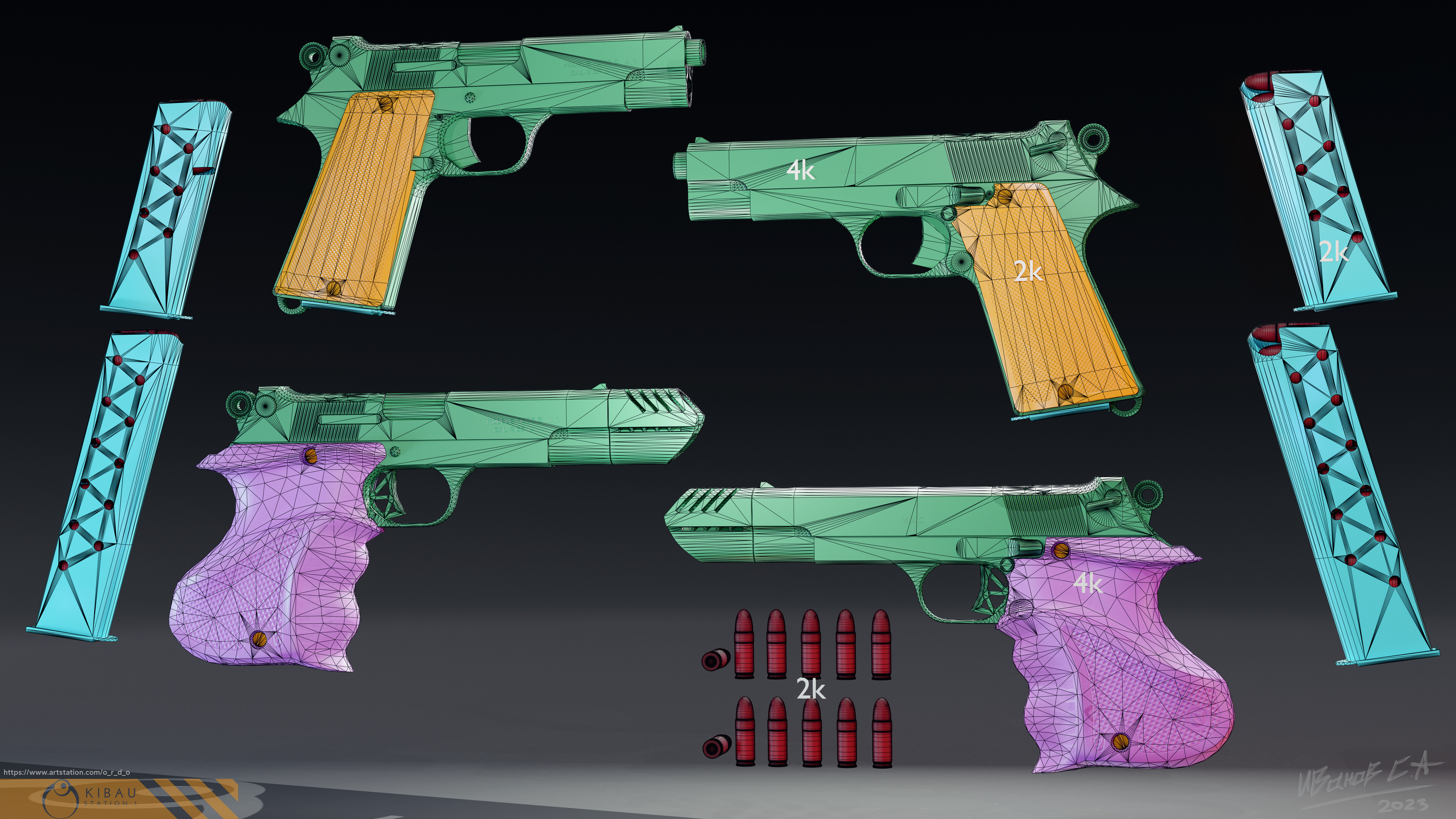 French Pistol MLE 1935S — Изображение №8 — Иллюстрация, 3D на Dprofile