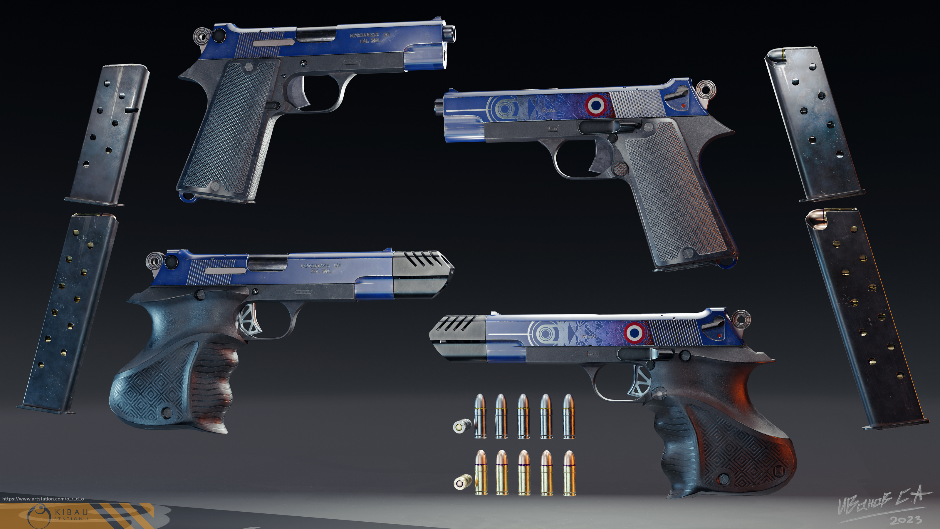 French Pistol MLE 1935S — Изображение №6 — Иллюстрация, 3D на Dprofile