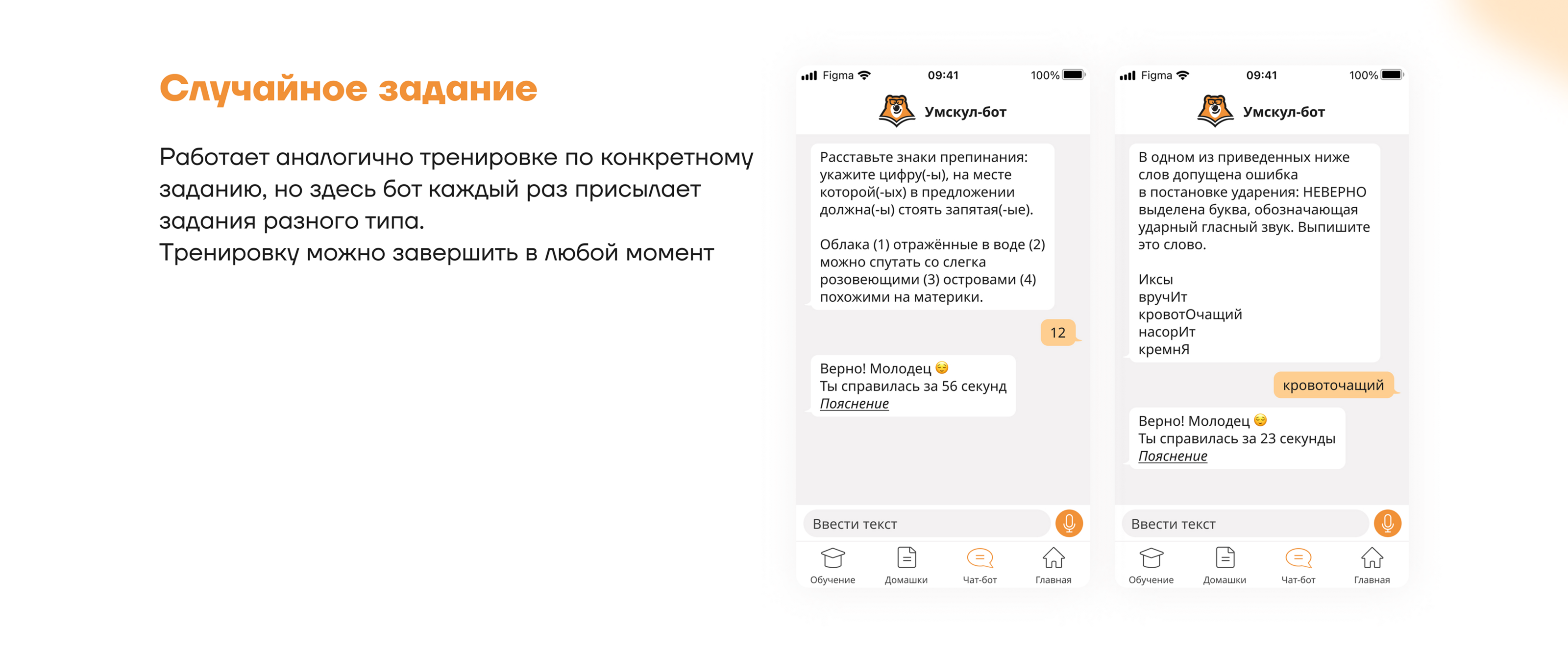 Umschool chat bot for exam preparation — Изображение №15 — Интерфейсы на Dprofile