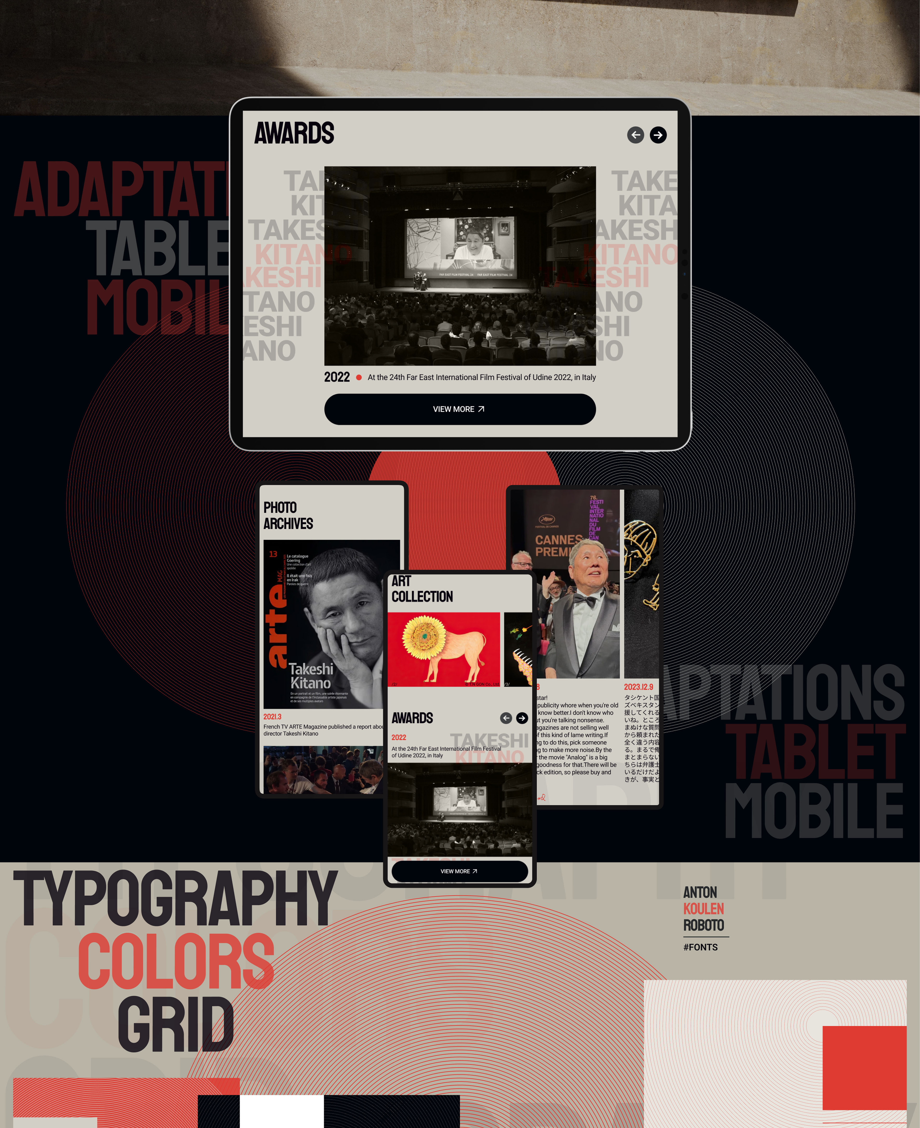 Landing page Takeshi Kitano — Изображение №8 — Интерфейсы, Графика на Dprofile
