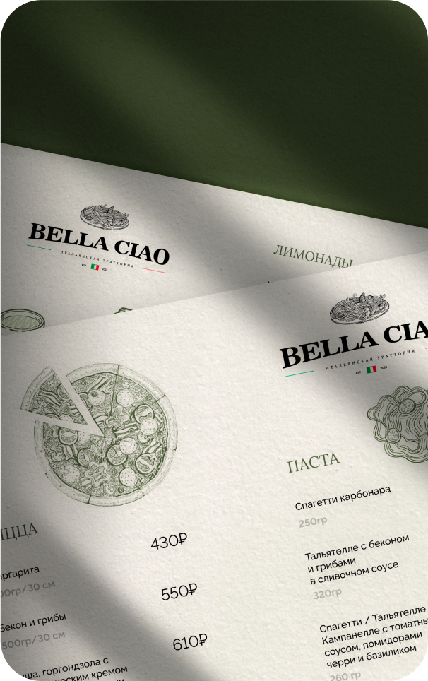 Итальянская траттория Bella Ciao — Изображение №11 — Брендинг на Dprofile