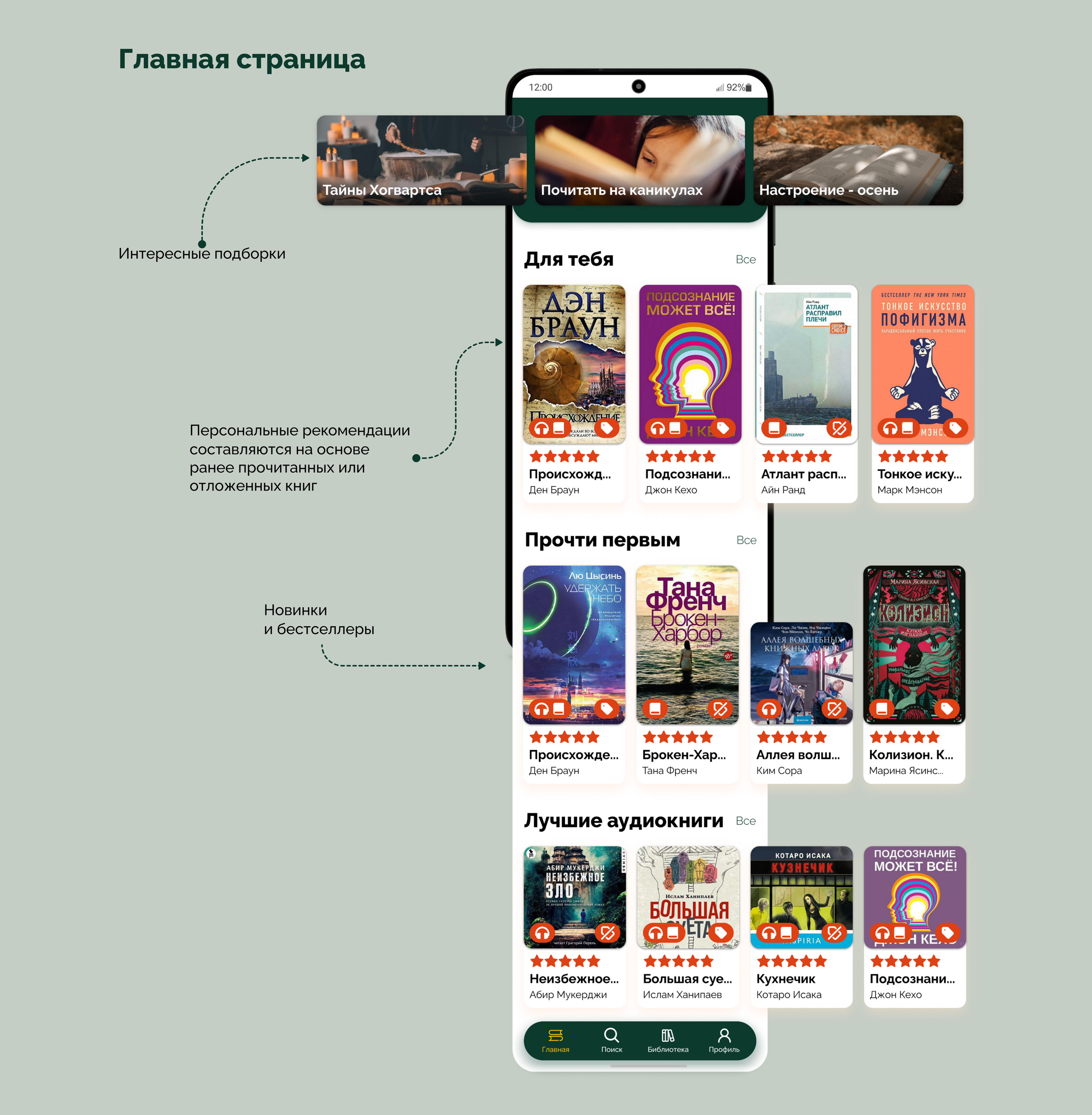 Дипломный проект. Магазин книг с модулем чтения — Изображение №12 — Интерфейсы на Dprofile