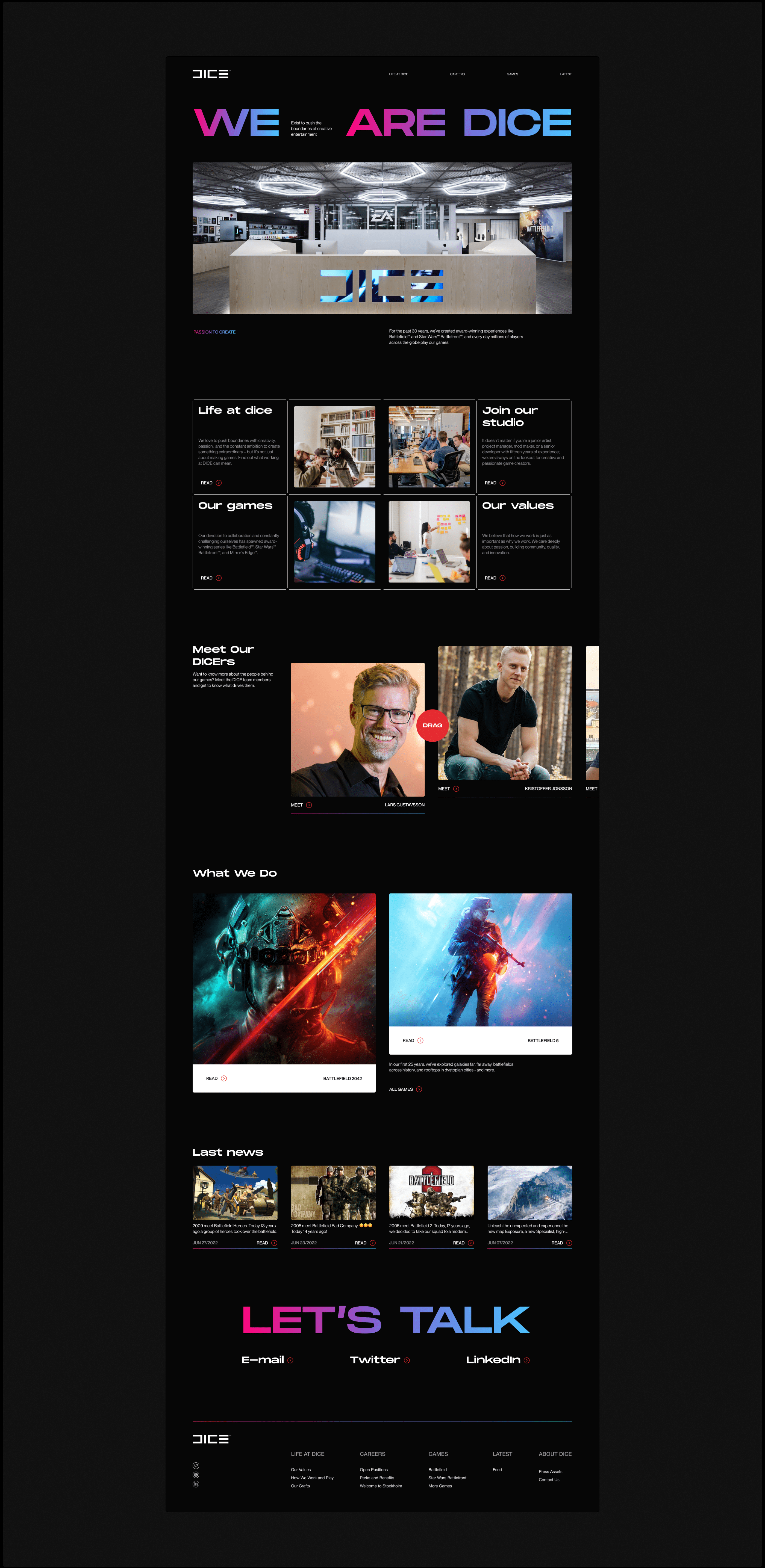 DICE | Corporare website redesign — Изображение №3 — Интерфейсы на Dprofile