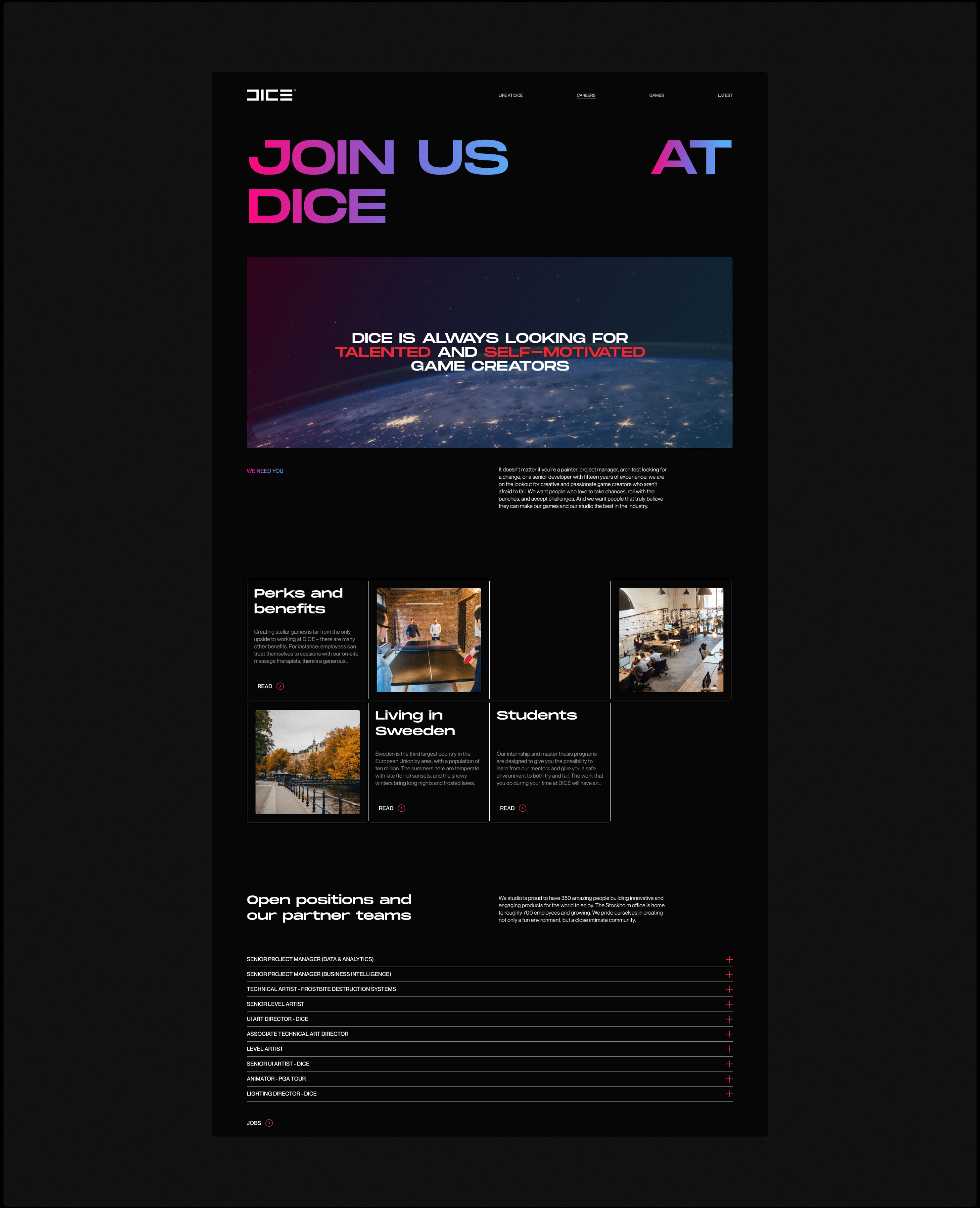 DICE | Corporare website redesign — Изображение №6 — Интерфейсы на Dprofile