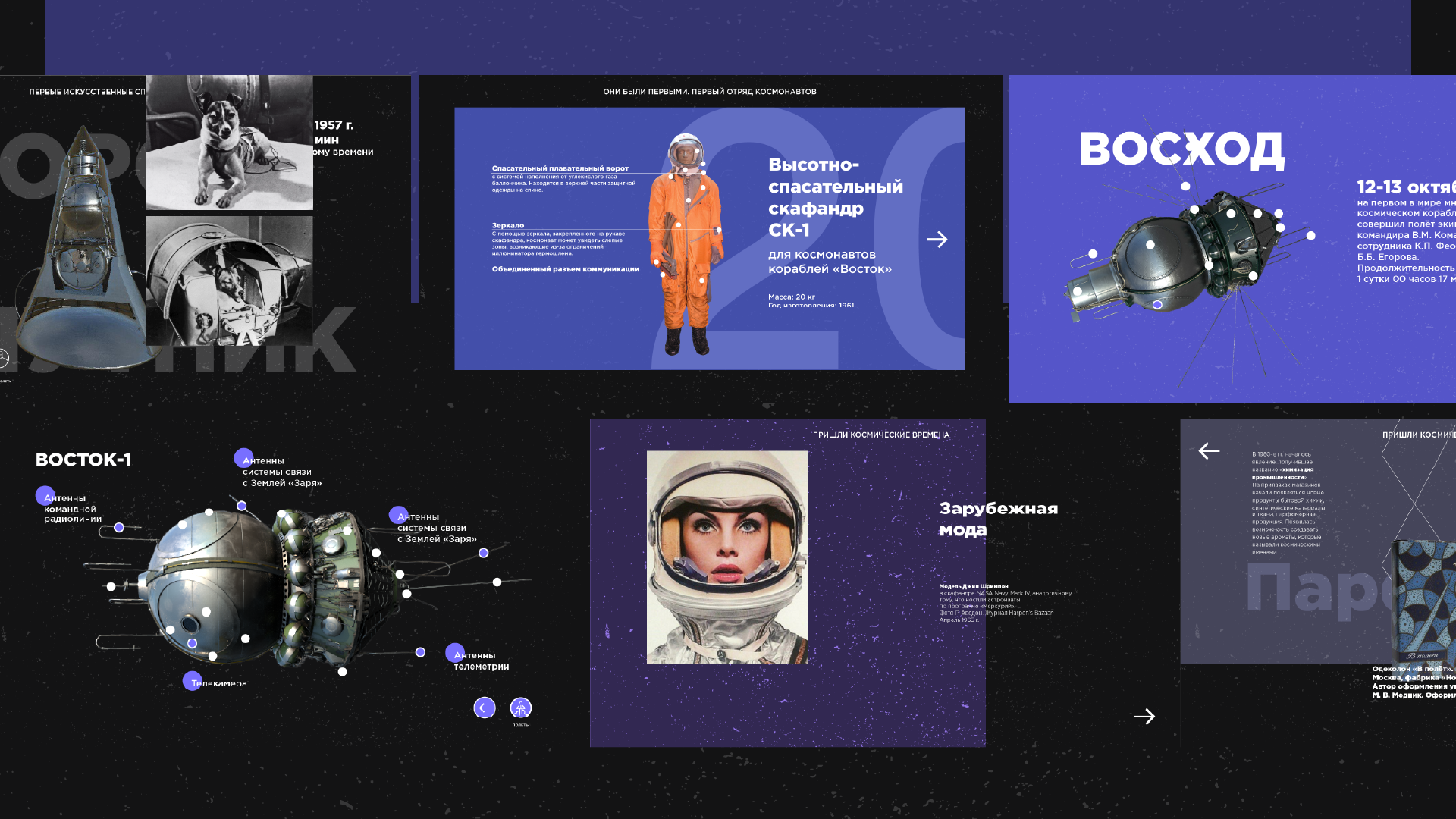 Museum of cosmonautics | Interface design — Изображение №3 — Интерфейсы, Графика, Анимация на Dprofile