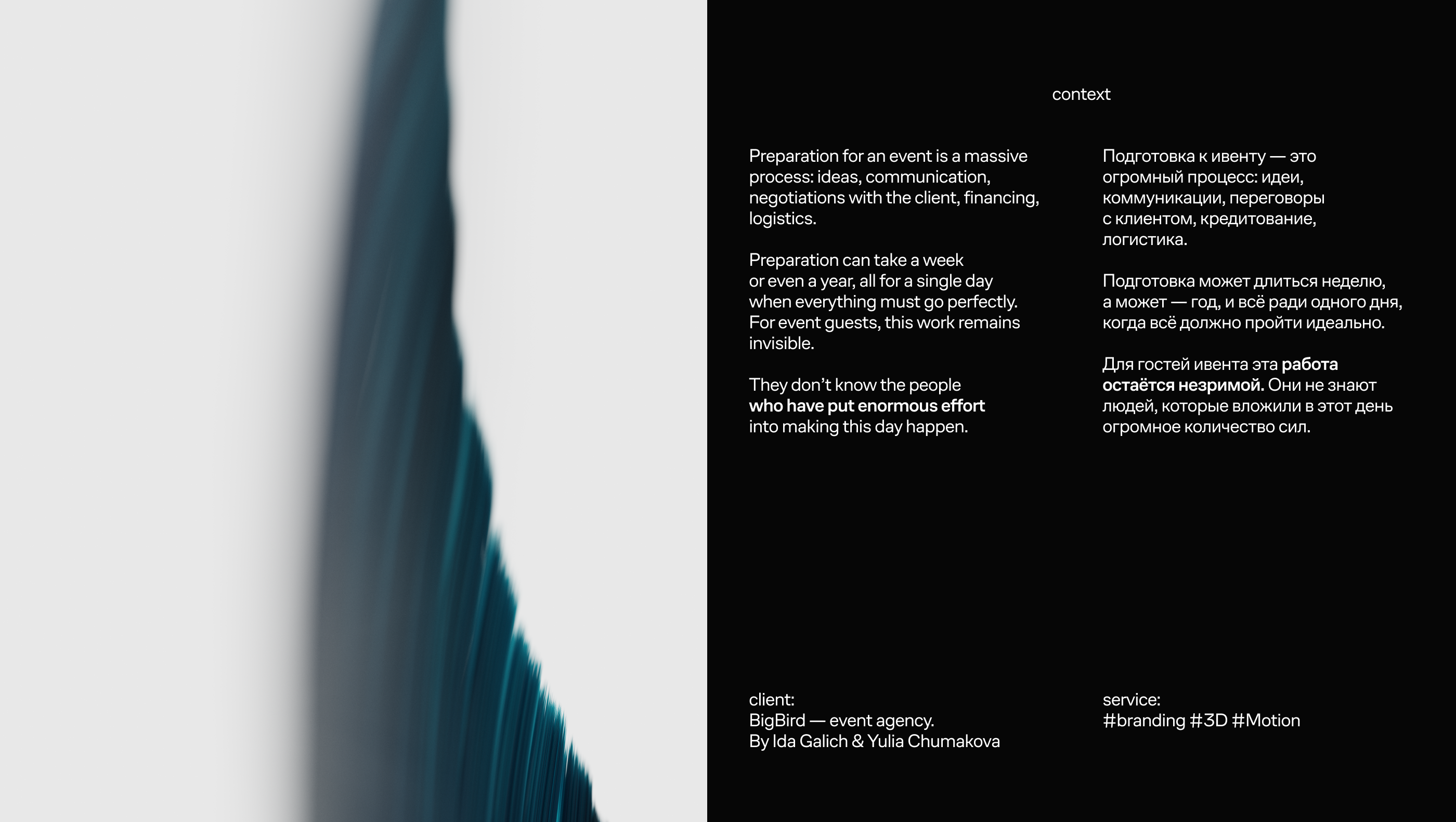 BigBird Branding for event agency — Изображение №1 — Брендинг, Анимация на Dprofile