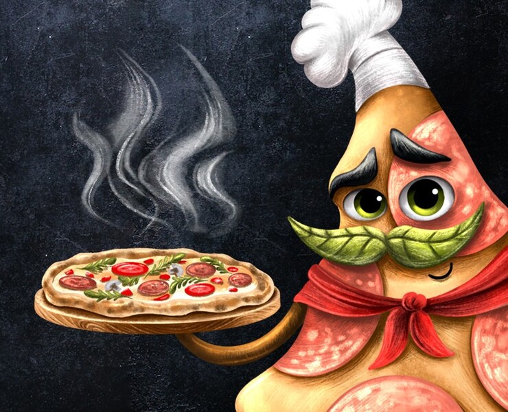 Mr. Pizzer character design — Брендинг, Иллюстрация на Dprofile
