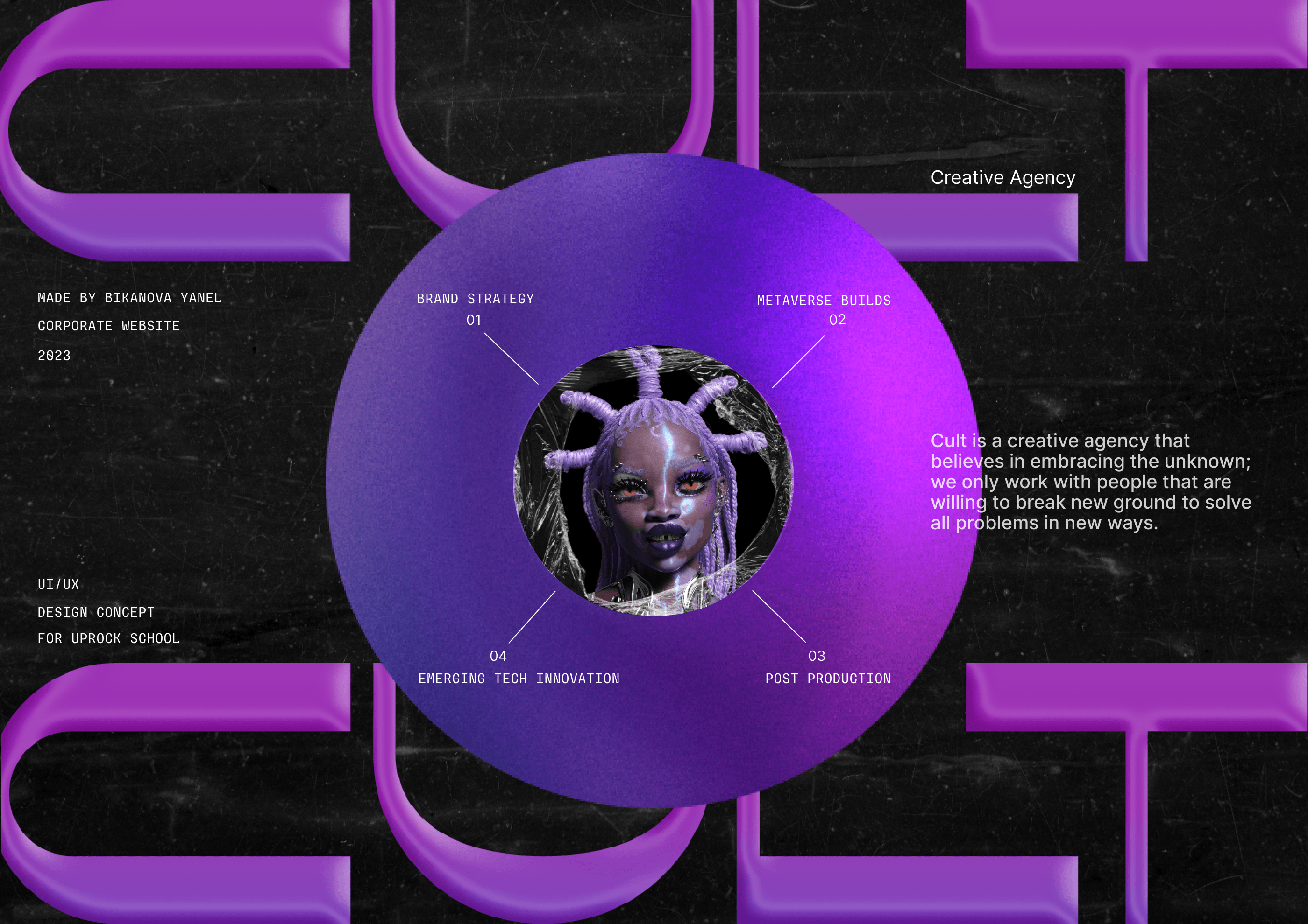 CULT-Creative Agency/Corporate website — Изображение №1 — Интерфейсы, Графика на Dprofile