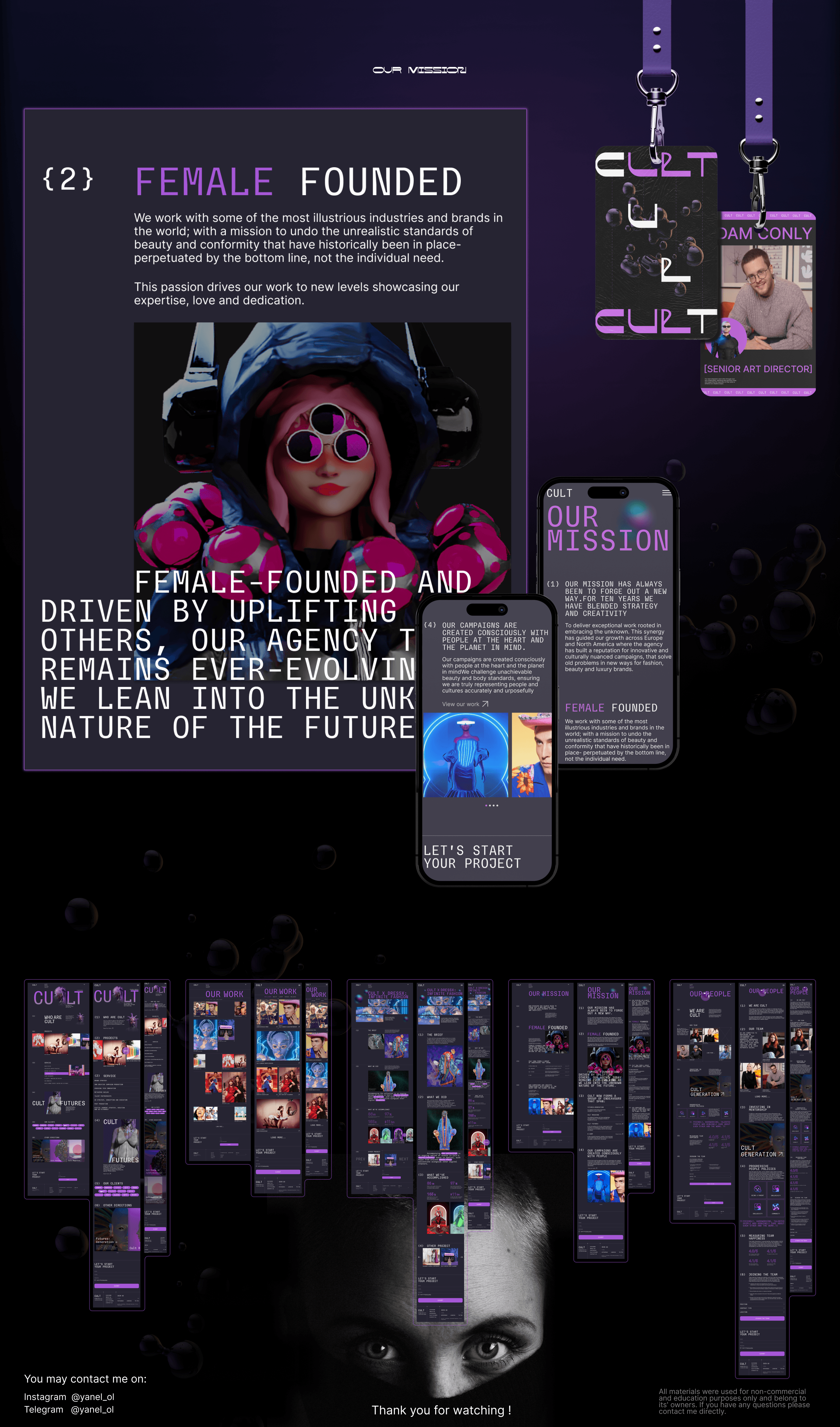 CULT-Creative Agency/Corporate website — Изображение №10 — Интерфейсы, Графика на Dprofile