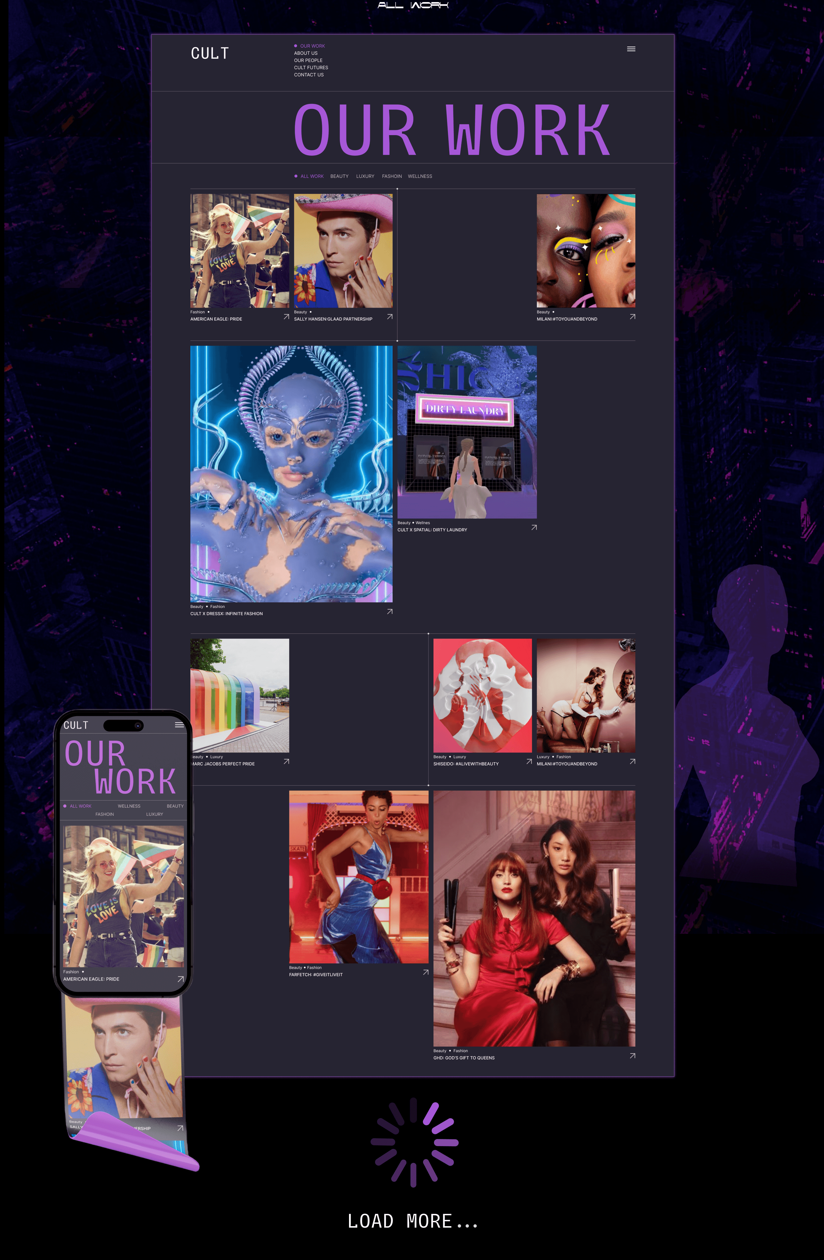 CULT-Creative Agency/Corporate website — Изображение №5 — Интерфейсы, Графика на Dprofile