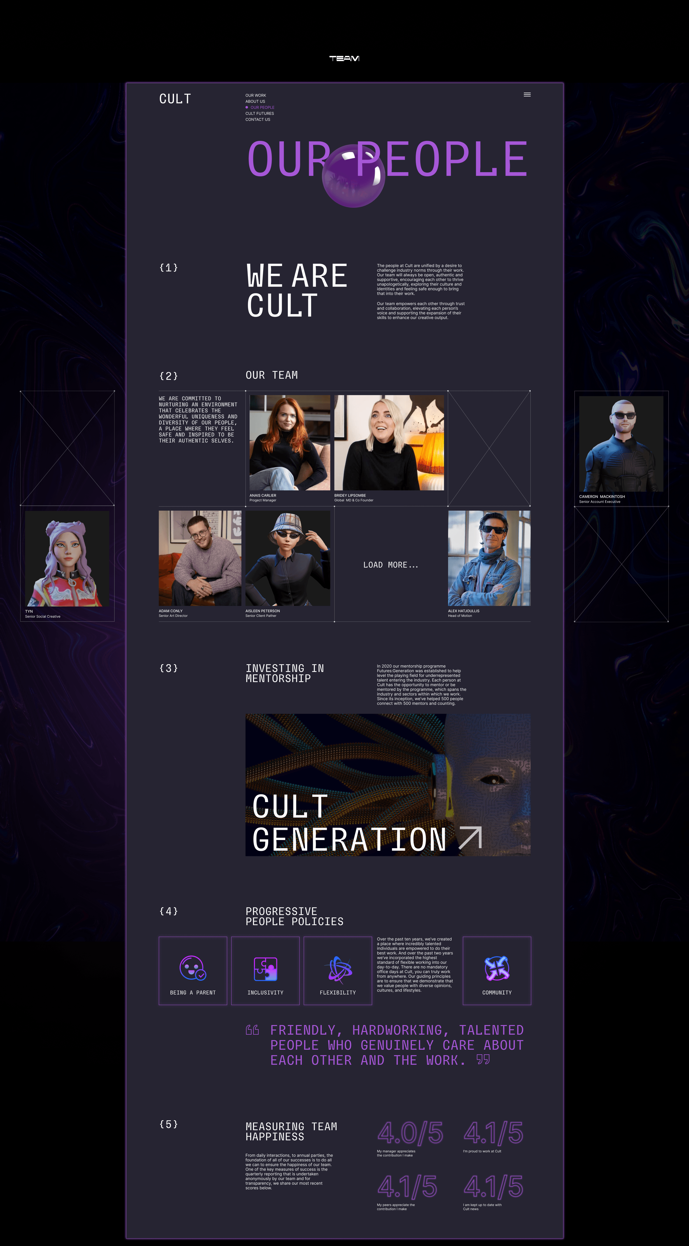 CULT-Creative Agency/Corporate website — Изображение №8 — Интерфейсы, Графика на Dprofile