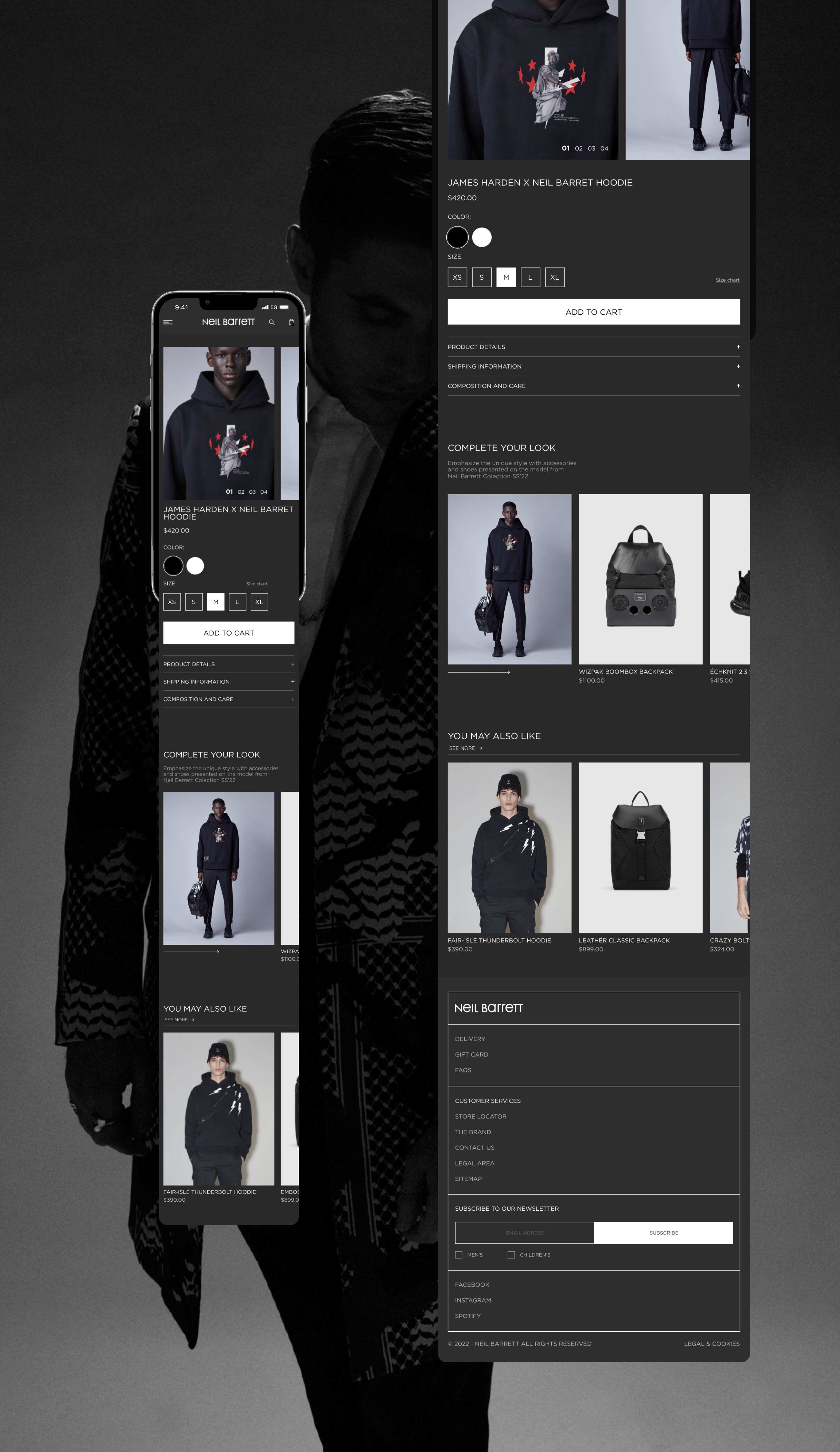 Neil Barrett | E-commerce redesign — Изображение №5 — Интерфейсы, Брендинг, Графика на Dprofile