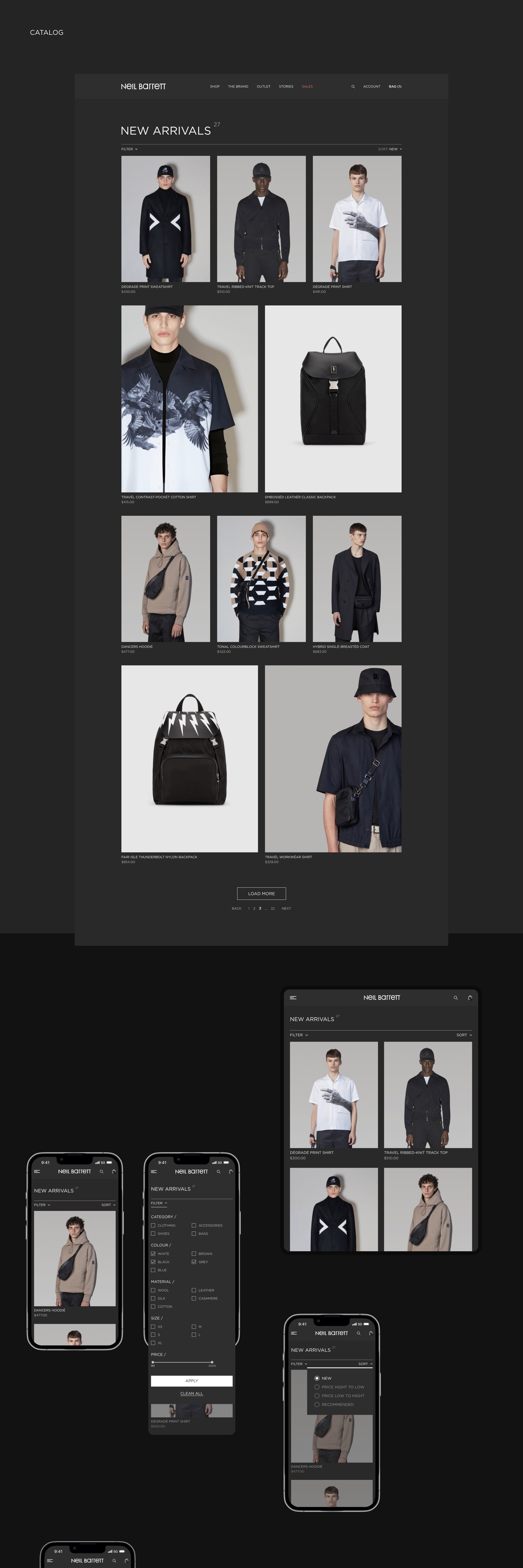 Neil Barrett | E-commerce redesign — Изображение №6 — Интерфейсы, Брендинг, Графика на Dprofile
