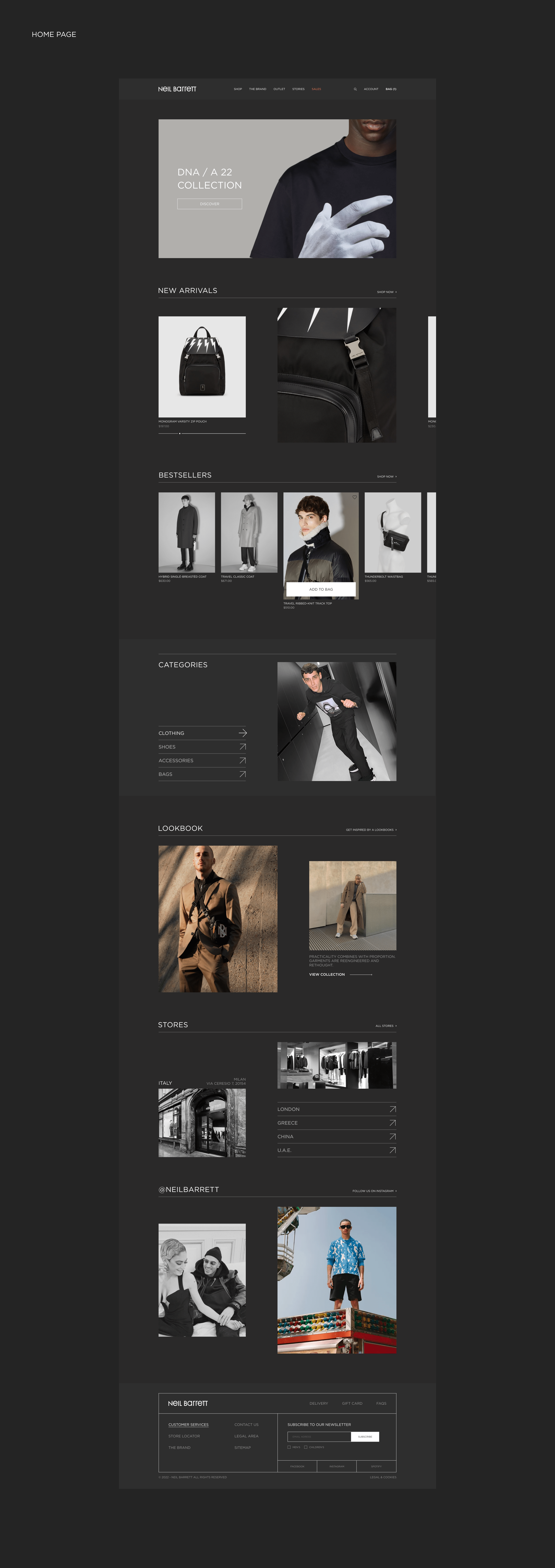 Neil Barrett | E-commerce redesign — Изображение №2 — Интерфейсы, Брендинг, Графика на Dprofile
