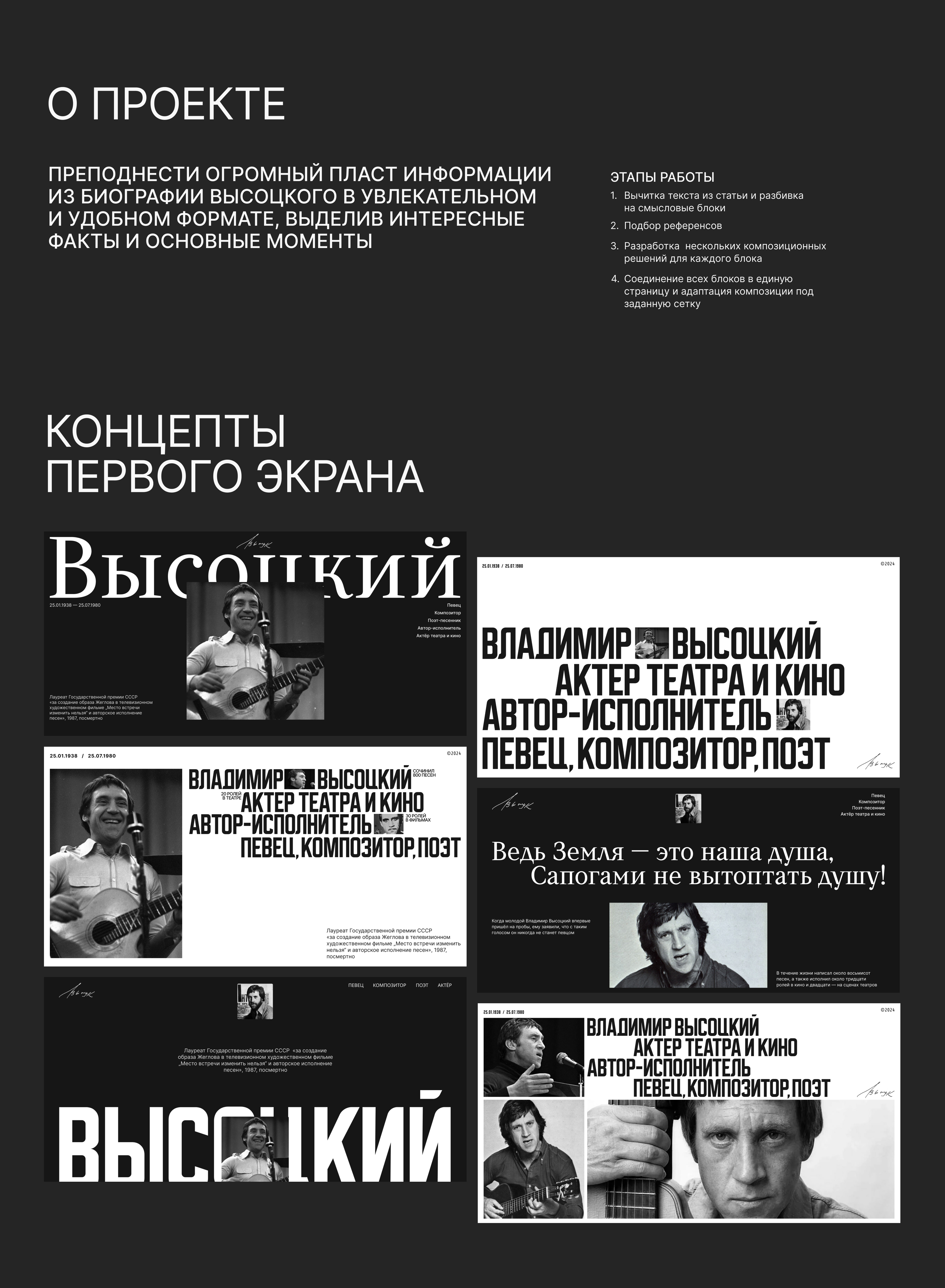 Лонгрид по биографии Высоцкого В.С. — Изображение №2 — Интерфейсы на Dprofile