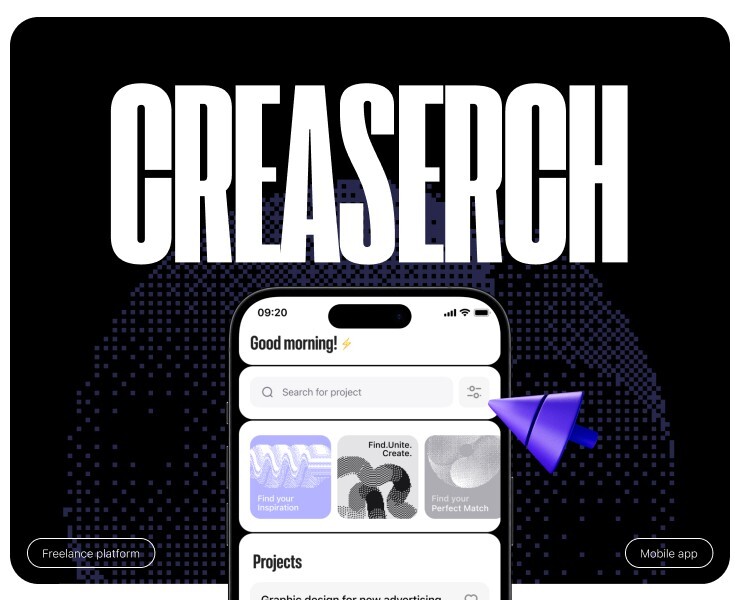 Creaserch - Mobile App — Интерфейсы, Графика на Dprofile