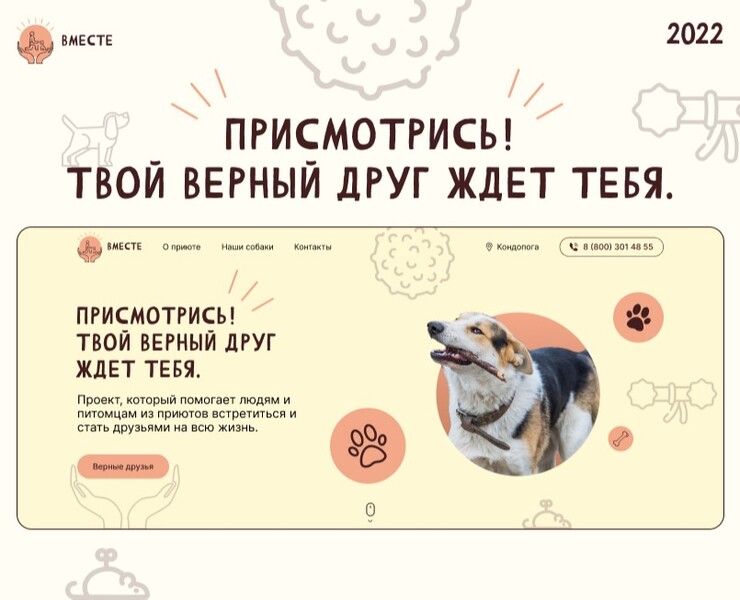 Landing page для приюта "Вместе" — Интерфейсы на Dprofile
