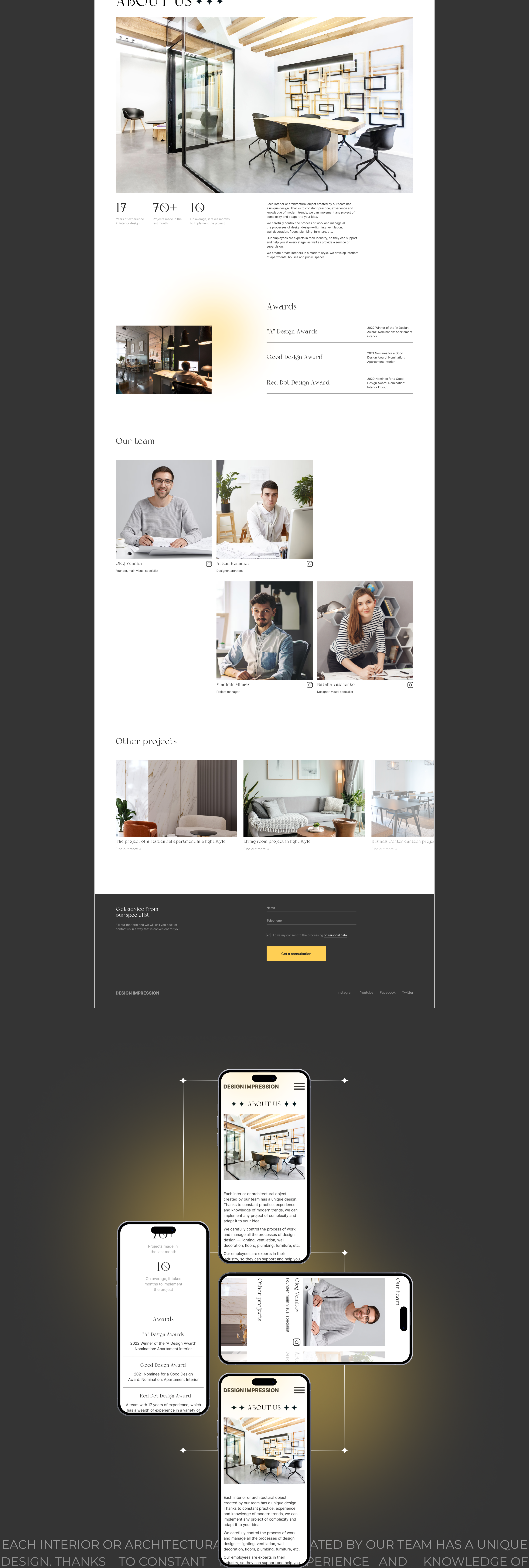 Interior design | Corporate website — Изображение №8 — Маркетинг, Интерфейсы на Dprofile