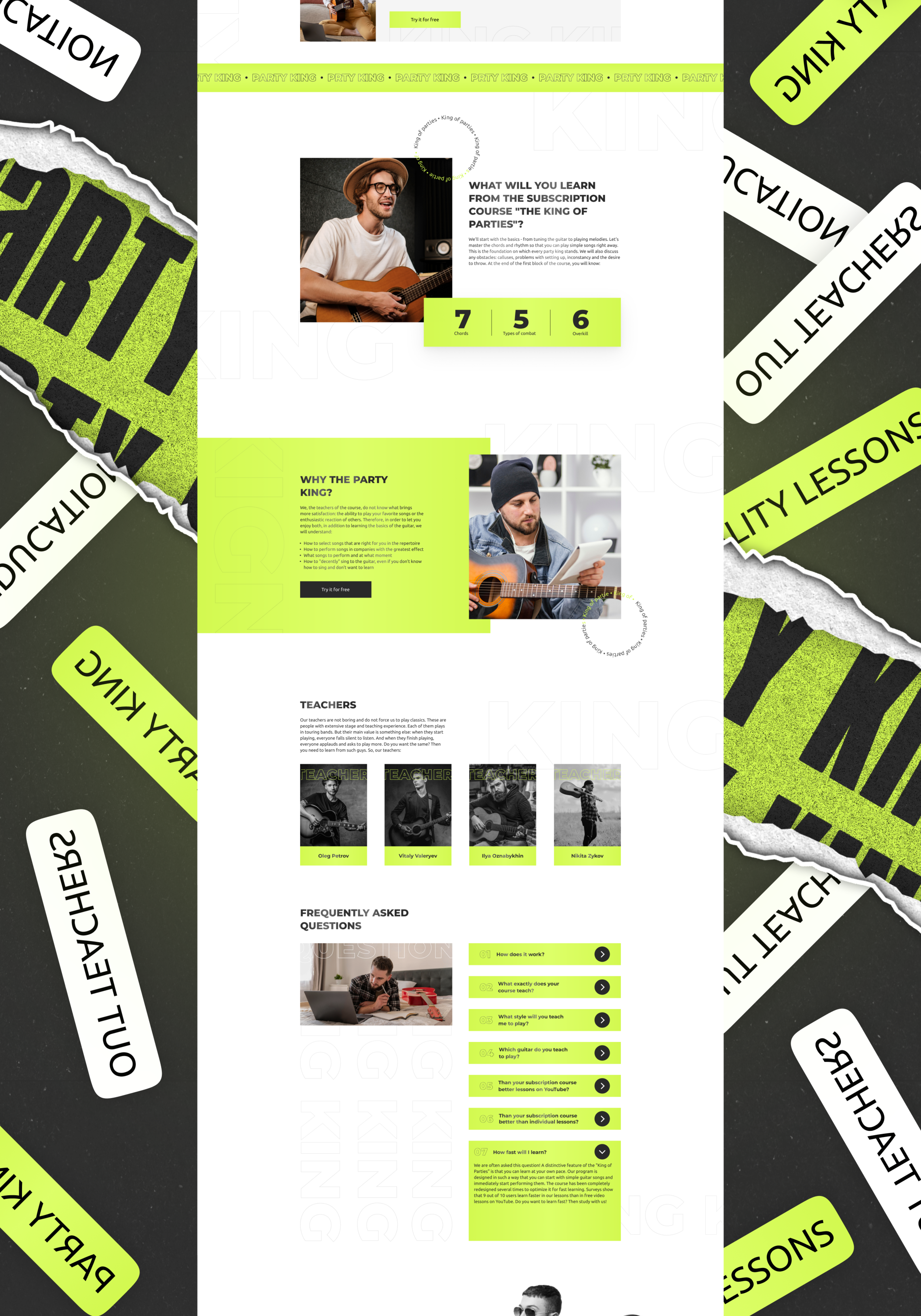 Music education | Landing page | Guitarist — Изображение №3 — Маркетинг, Интерфейсы на Dprofile