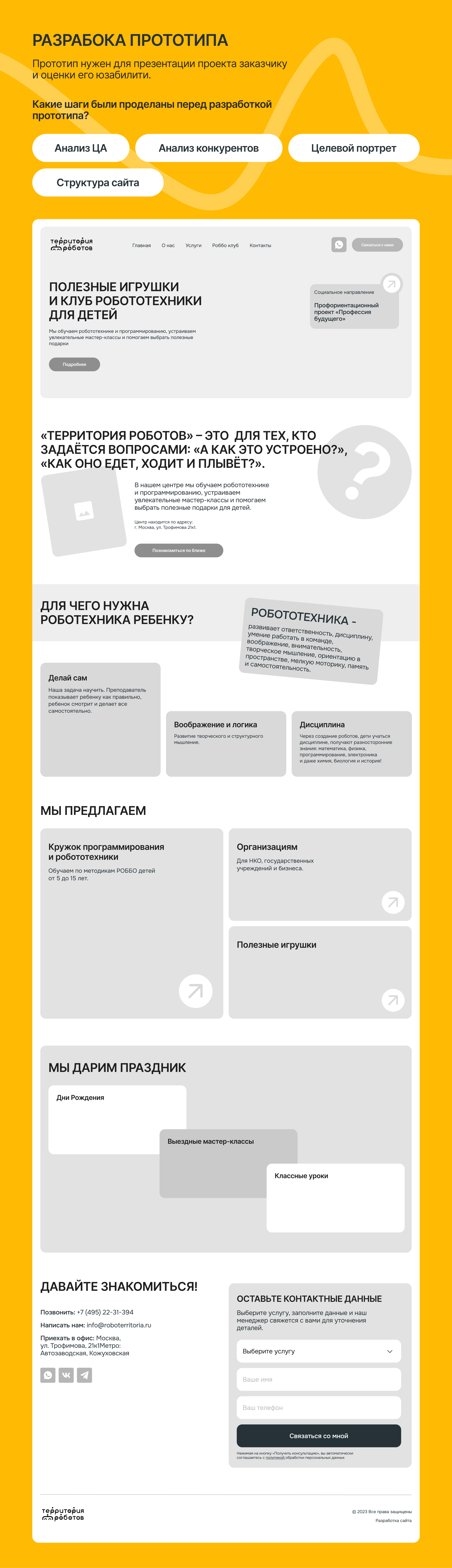 Лендинг для школы Территория роботов — Изображение №3 — Интерфейсы, Брендинг на Dprofile