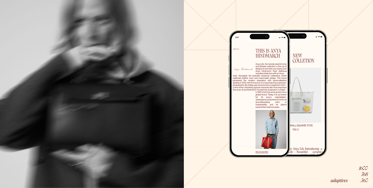 Anya Hindmarch |web & branding — Изображение №3 — Интерфейсы, Анимация на Dprofile