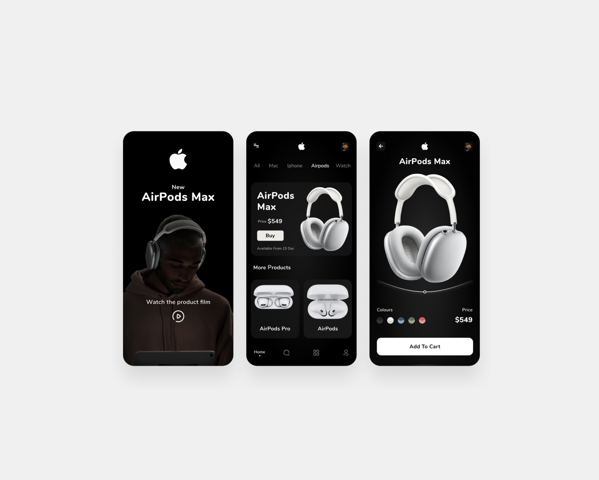 Airpods max  layout — Изображение №2 — Интерфейсы, Графика на Dprofile