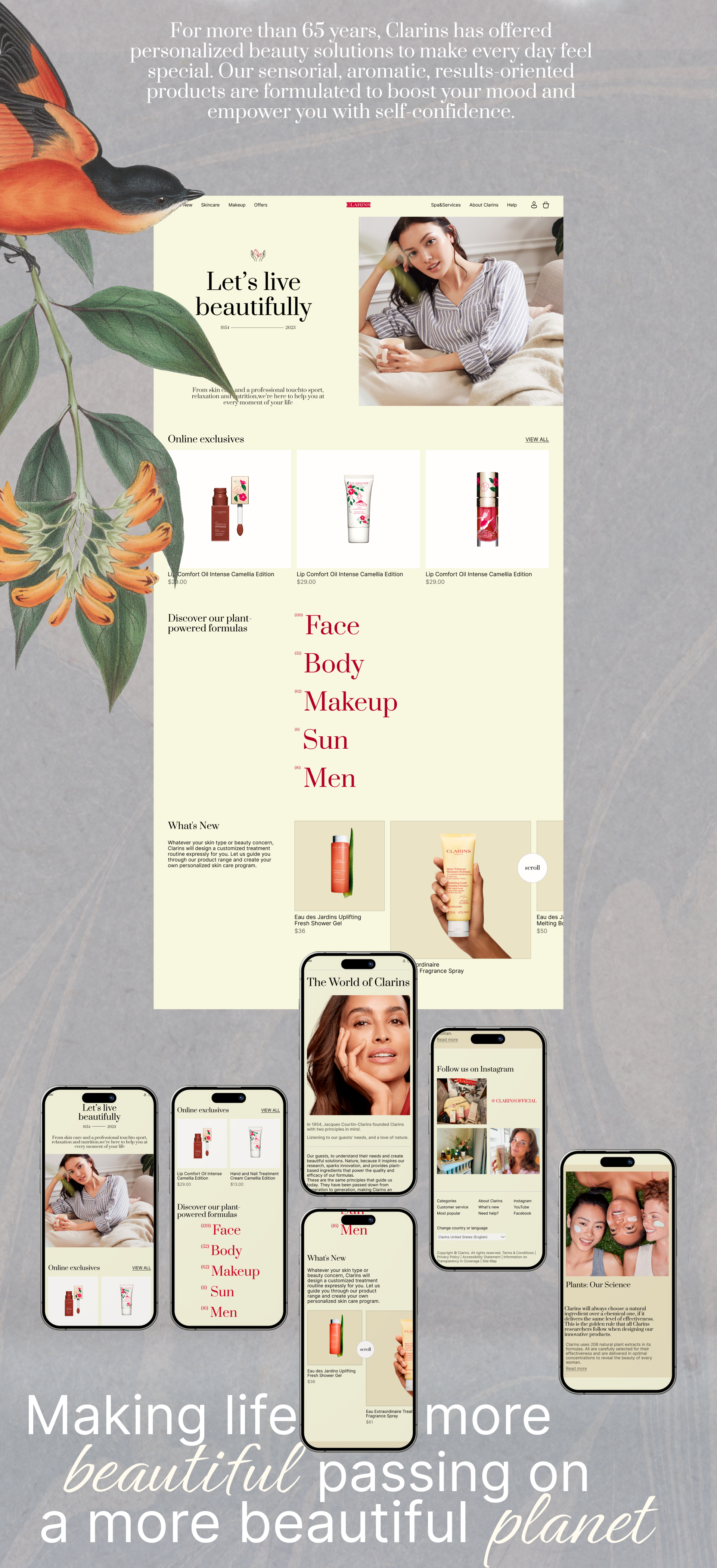 CLARINS | E-Commerce Redesign — Изображение №2 — Интерфейсы, Брендинг на Dprofile