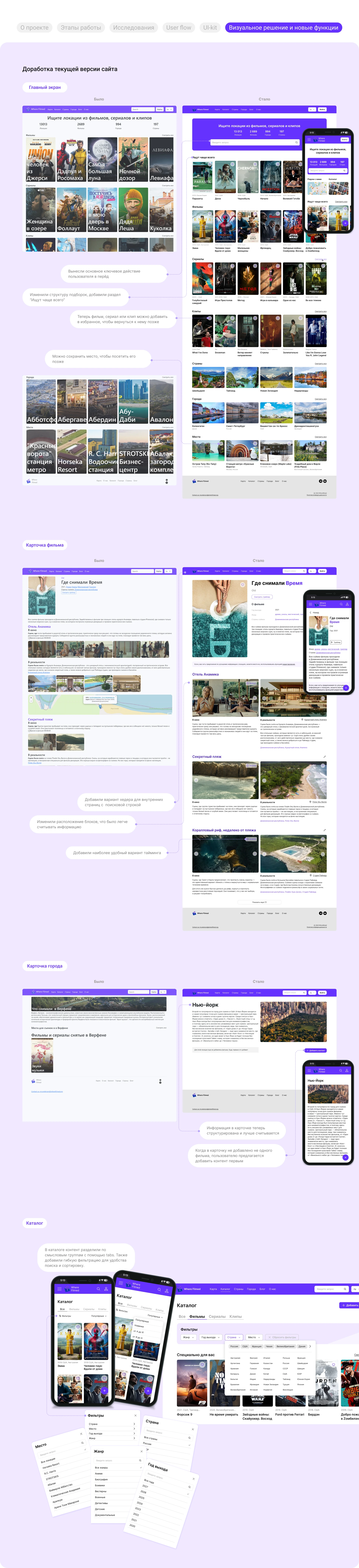 Where Filmed - редизайн Web|Adaptive mobile — Изображение №10 — Интерфейсы на Dprofile