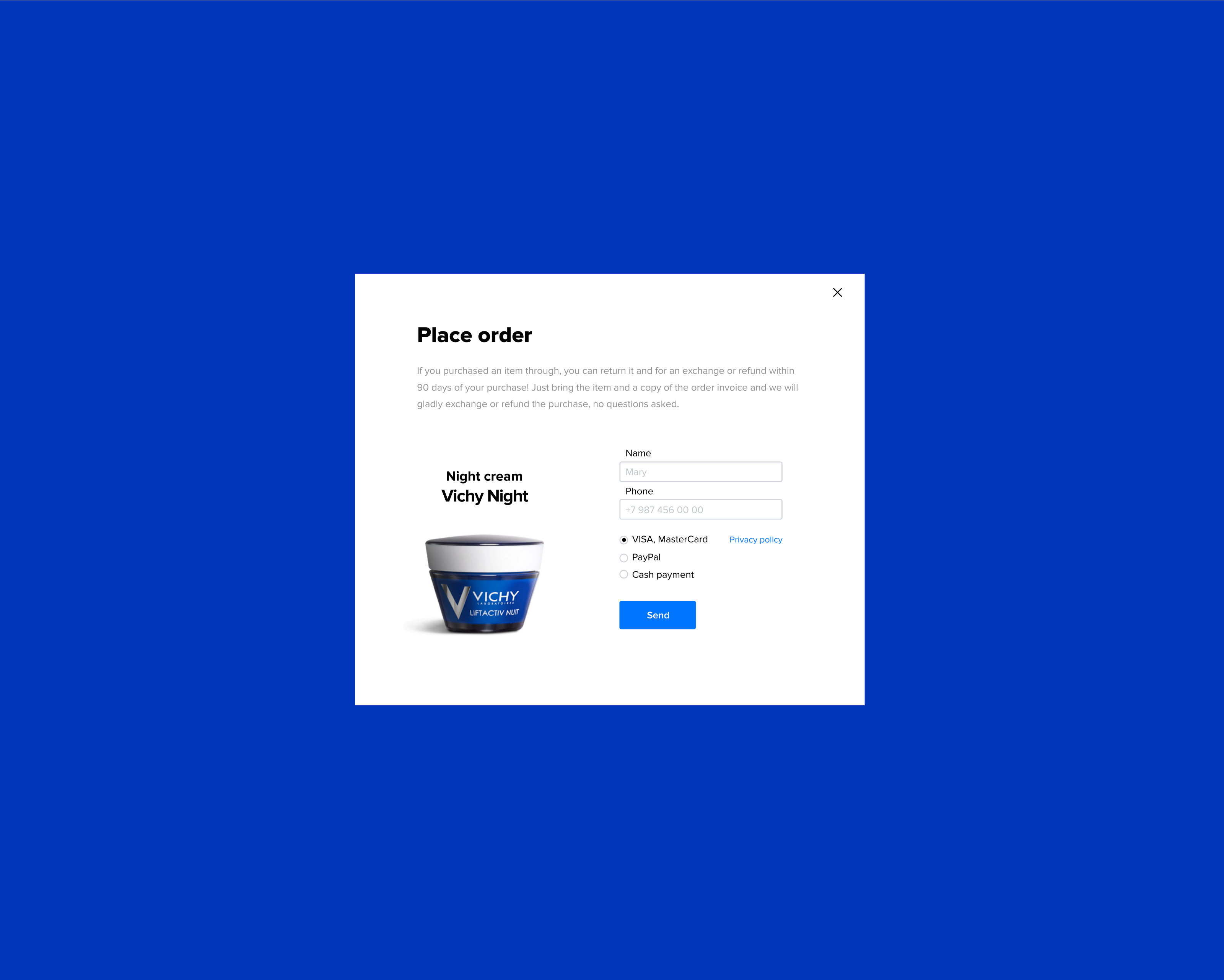 Landing page cream Vichy, лендинг крем, бьюти — Изображение №6 — Интерфейсы на Dprofile