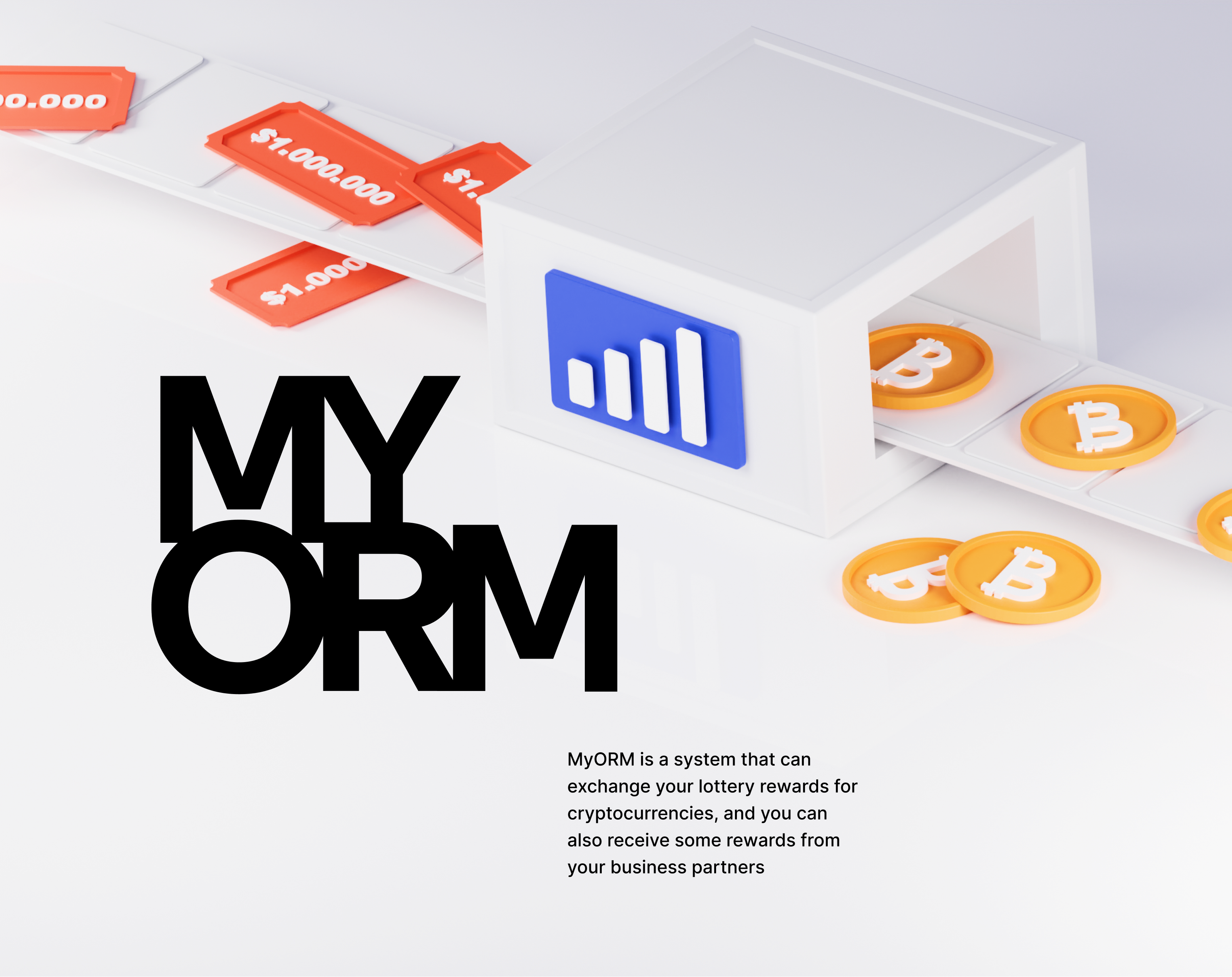 MyORM — cryptocurrencym, lottery, btc, eth, обменник крипто — Изображение №1 — Интерфейсы, Иллюстрация на Dprofile