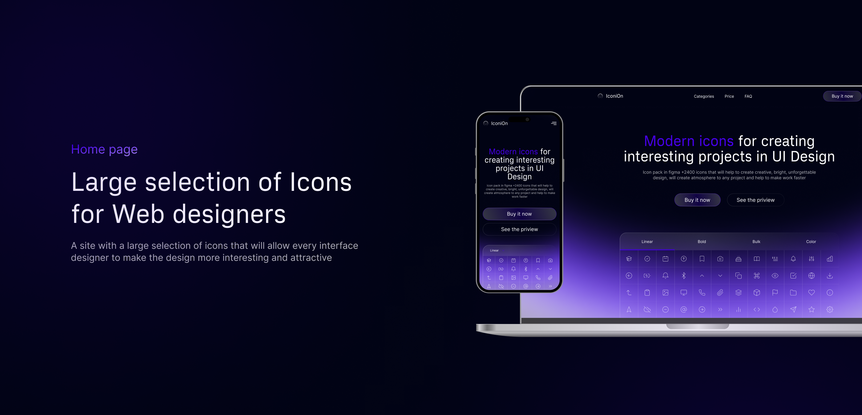 Website IconiOn - designer icons — Изображение №2 — Интерфейсы, Анимация на Dprofile