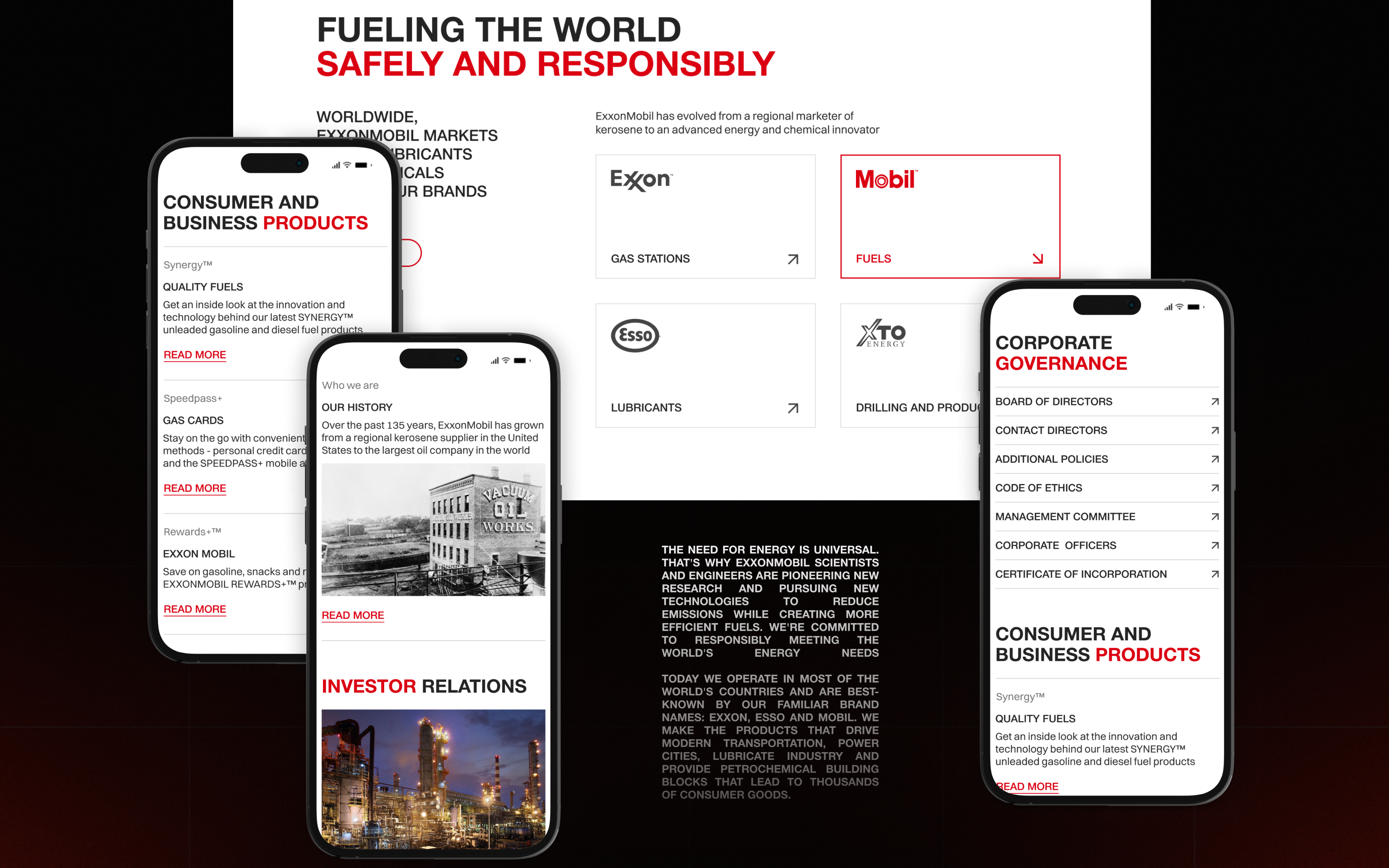 ExxonMobil | Corporate website redesign — Изображение №2 — Интерфейсы, Брендинг на Dprofile