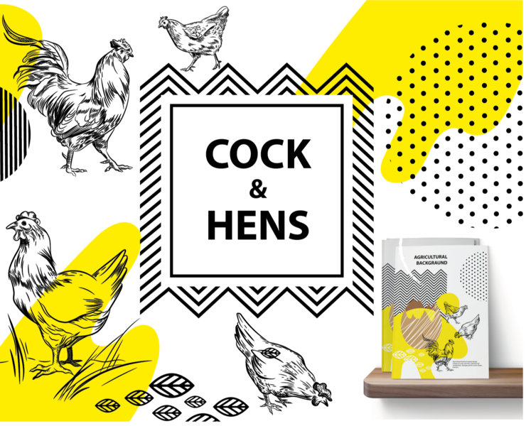 Hens-and-cocks-Elements-of-design — Иллюстрация, Графика на Dprofile