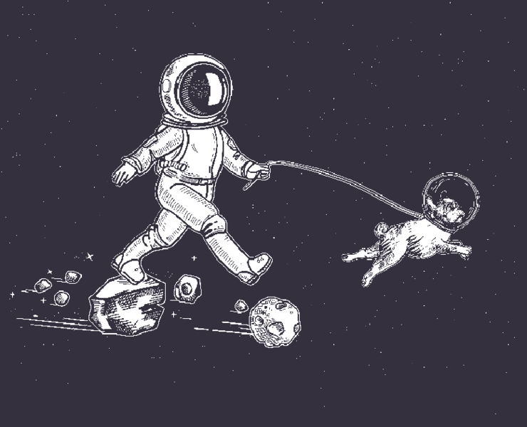 Funny astronauts — Иллюстрация, Графика на Dprofile