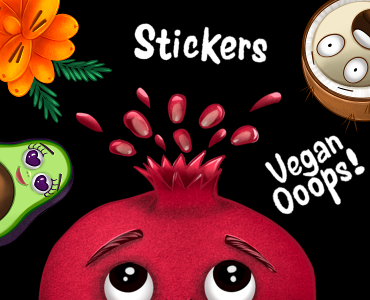 Стикерпак Veganooops! — Иллюстрация на Dprofile