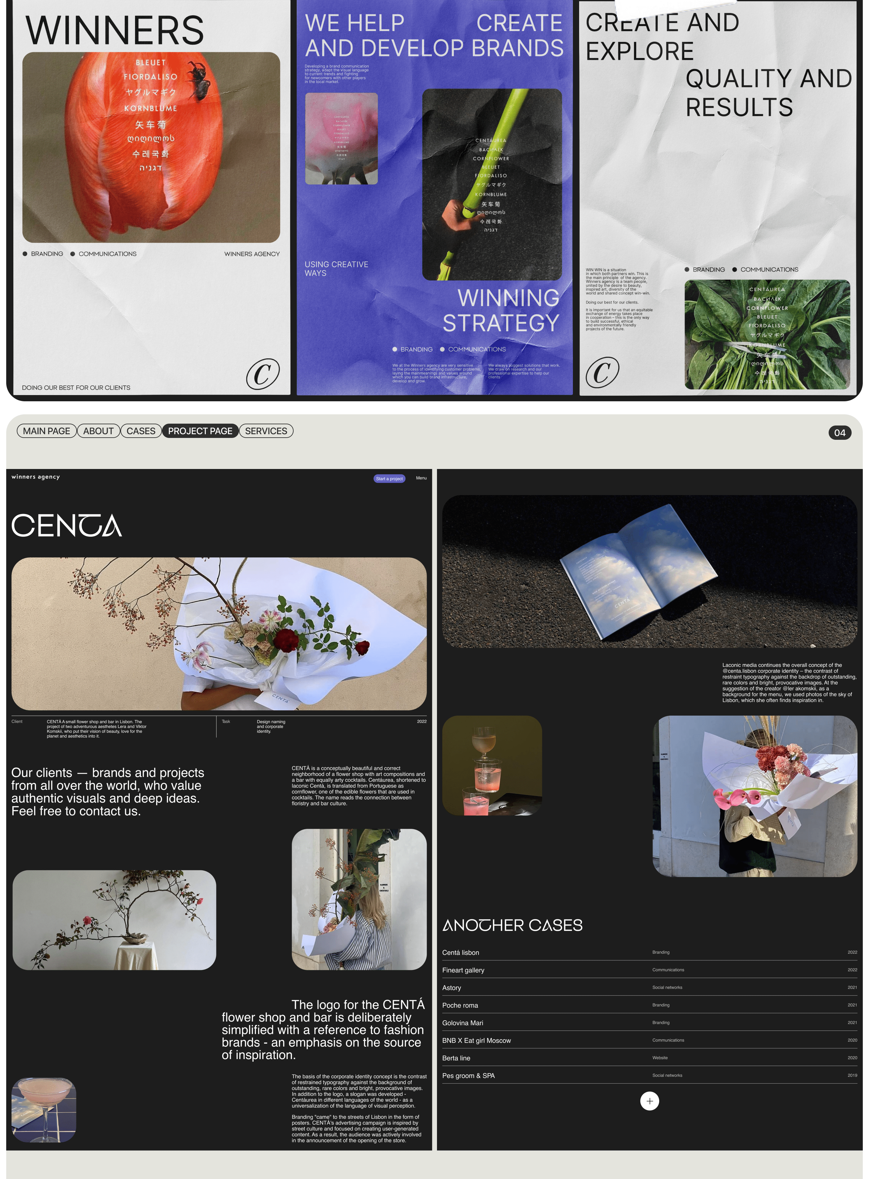 Winners agency | Studio website redesign — Изображение №9 — Интерфейсы на Dprofile