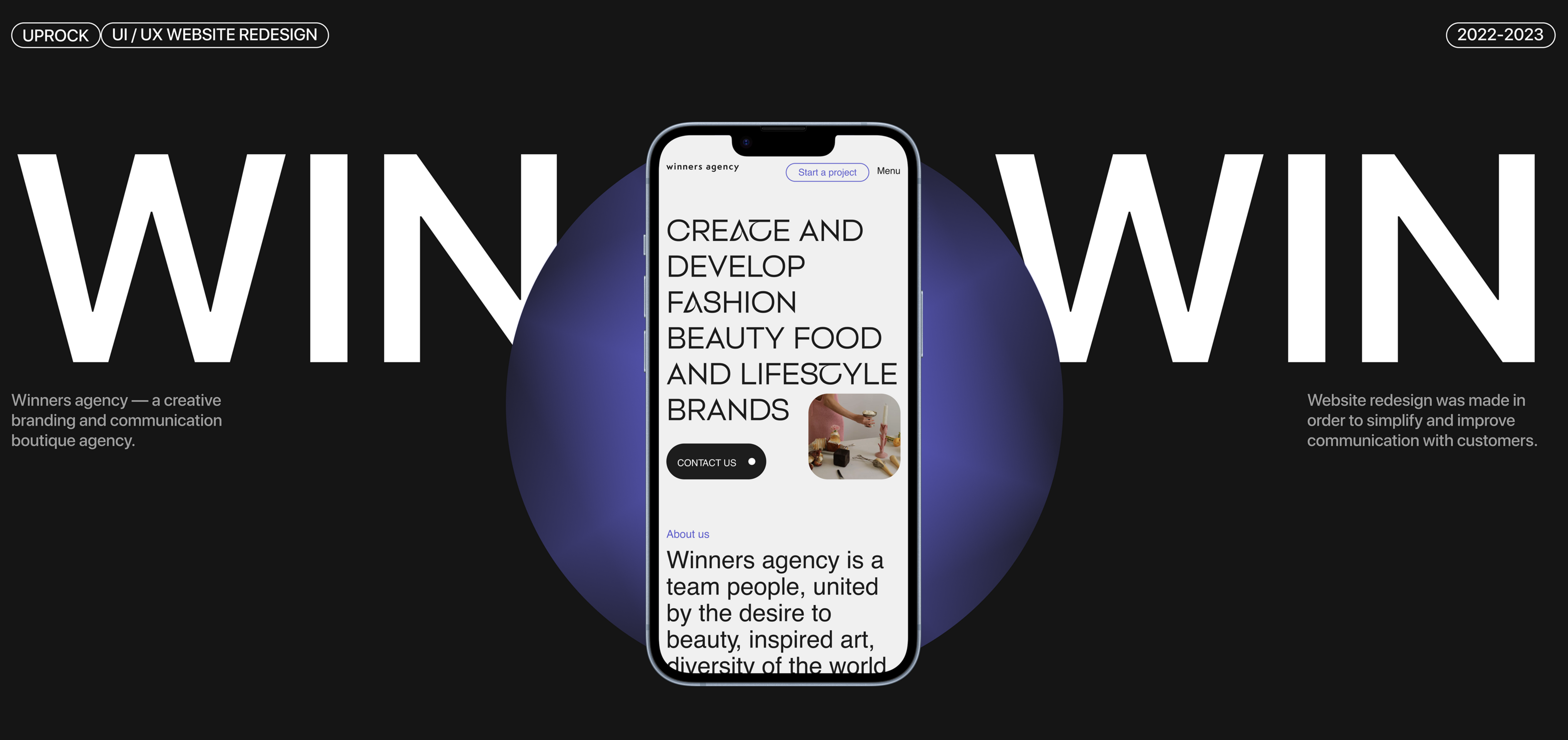 Winners agency | Studio website redesign — Изображение №1 — Интерфейсы на Dprofile