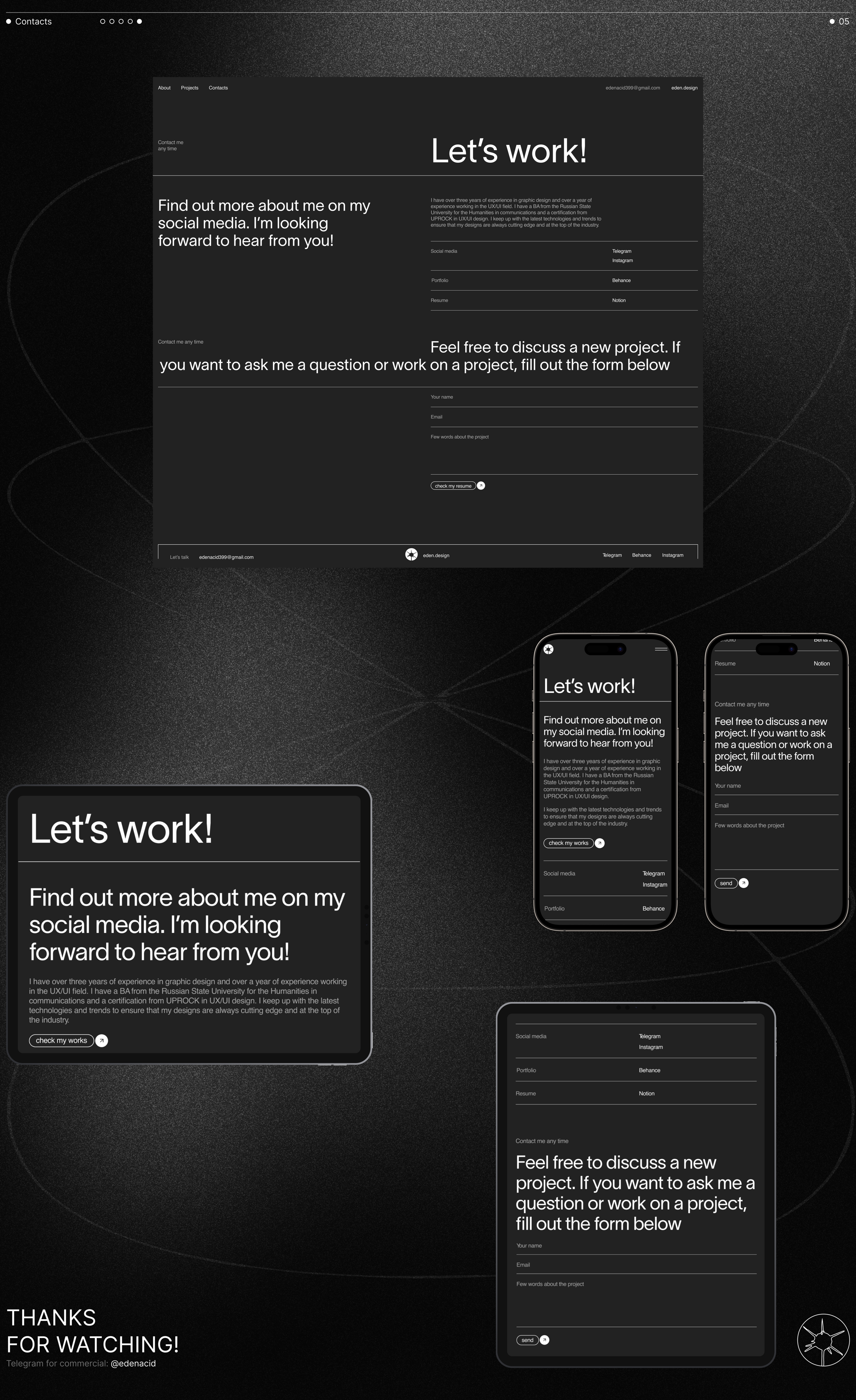 Eden Design | Portfolio website — Изображение №7 — Интерфейсы на Dprofile