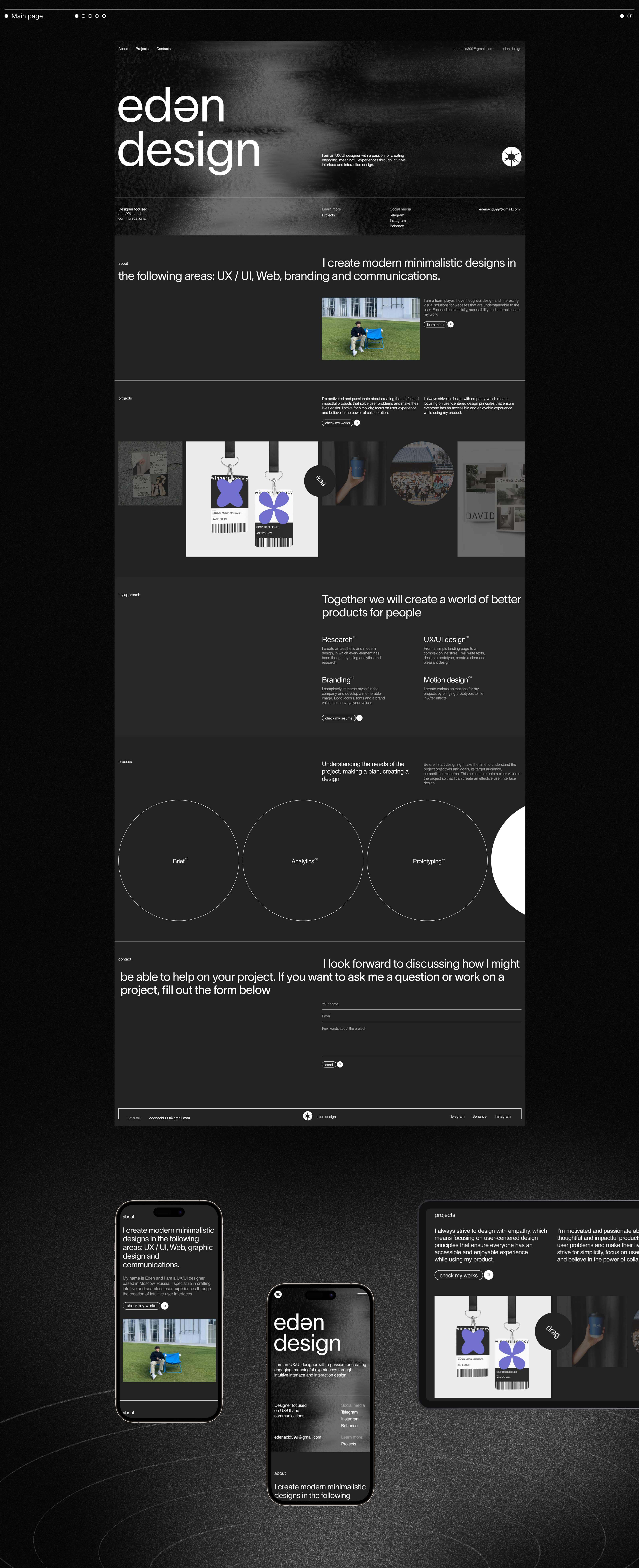 Eden Design | Portfolio website — Изображение №2 — Интерфейсы на Dprofile