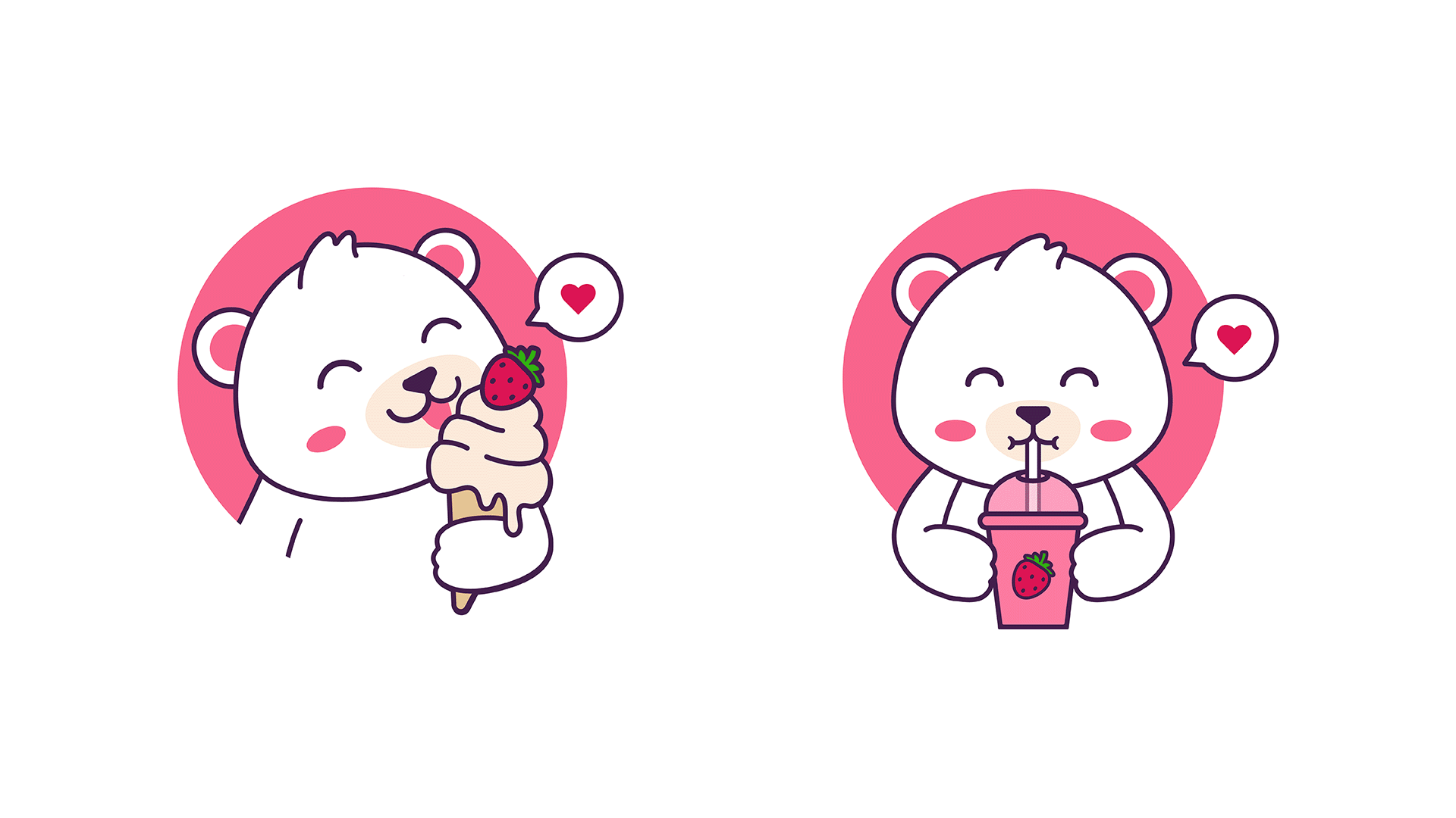 «Клубнично» | разработка иллюстративного логотипа — Изображение №2 — Брендинг, Иллюстрация на Dprofile