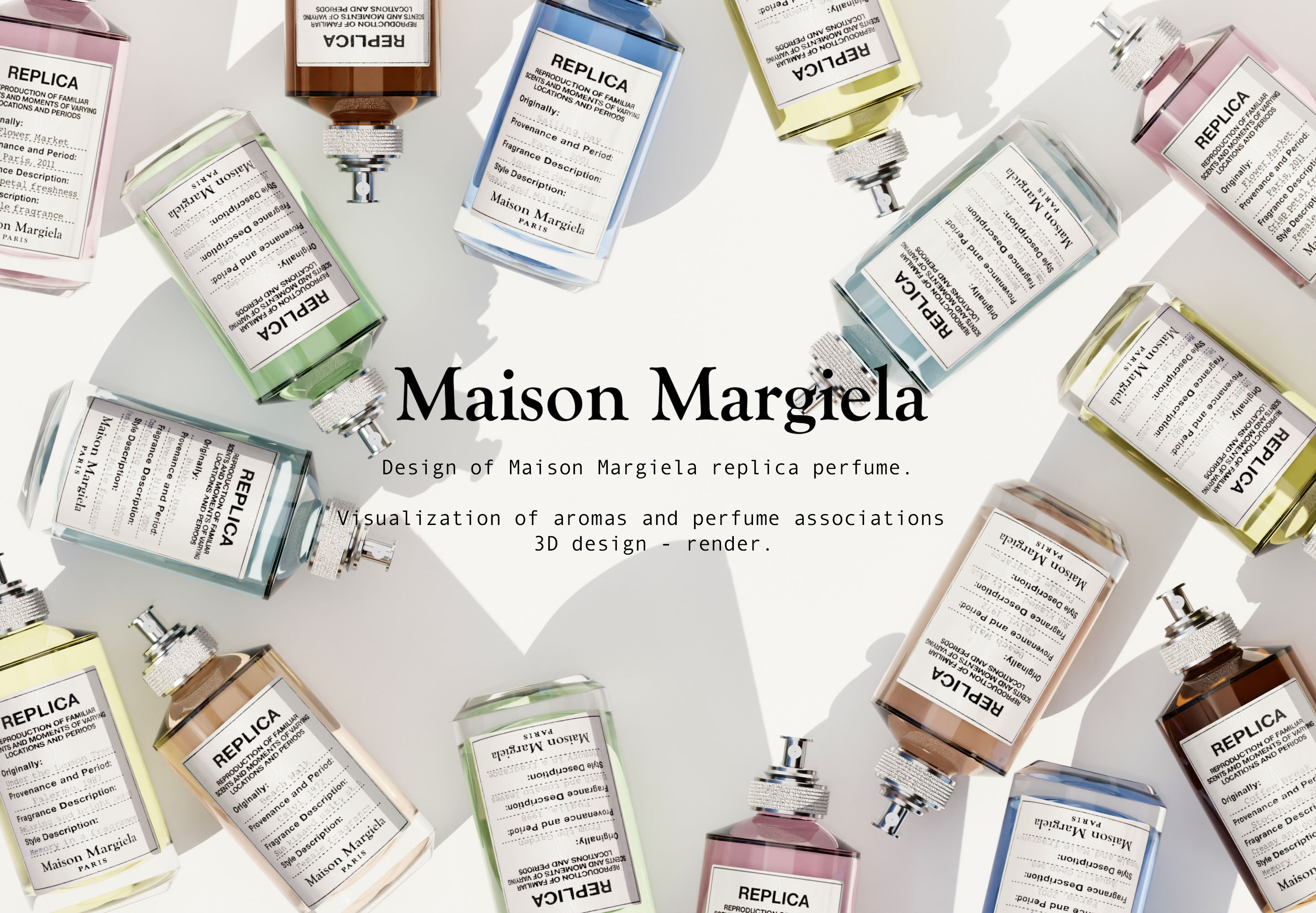 DESIGN OF MAISON MARGIELA REPLICA PERFUME — Изображение №1 — Брендинг, 3D на Dprofile