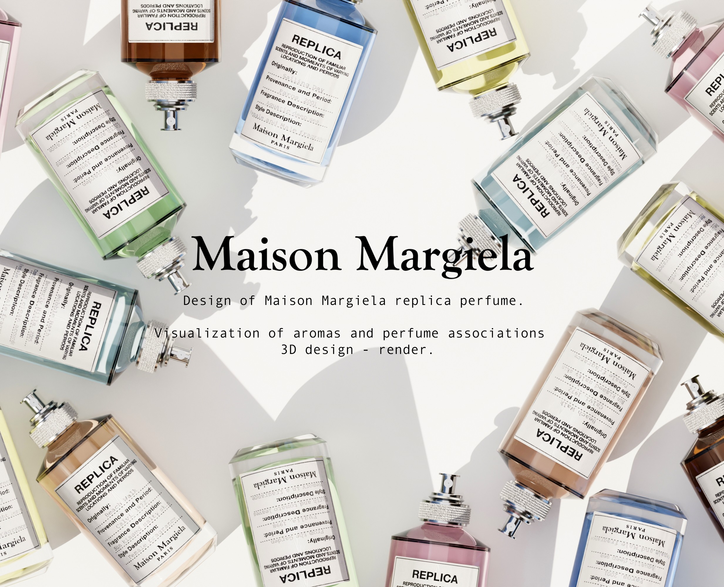 DESIGN OF MAISON MARGIELA REPLICA PERFUME — Брендинг, 3D на Dprofile